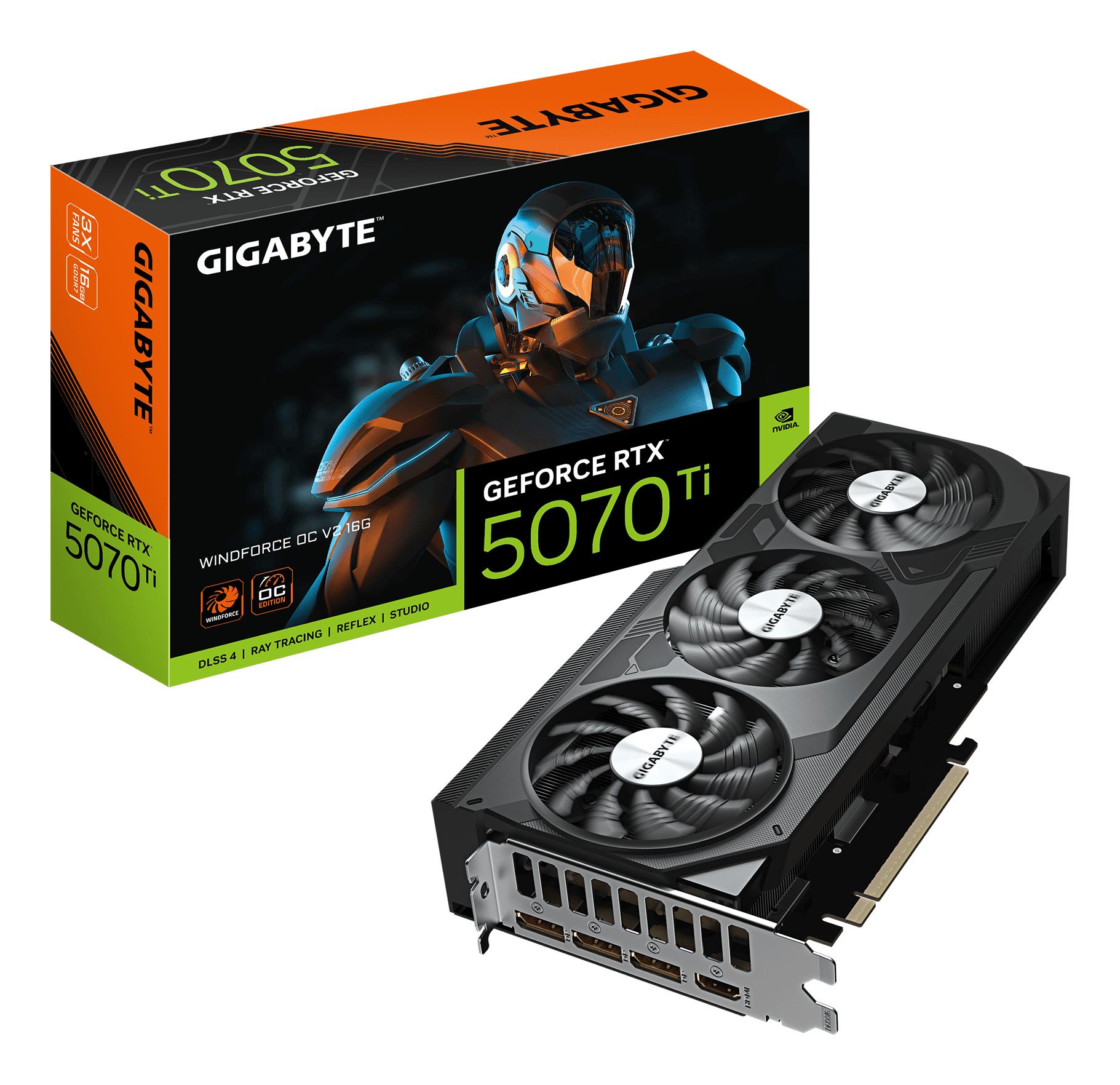 Graphics Card GIGABYTE NVIDIA GeForce RTX 5070 Ti 2497 MHz 16 GB GDDR7 256 bit PCI Express 5.0 Active N507TWF3OCV2-16GD - Image 2