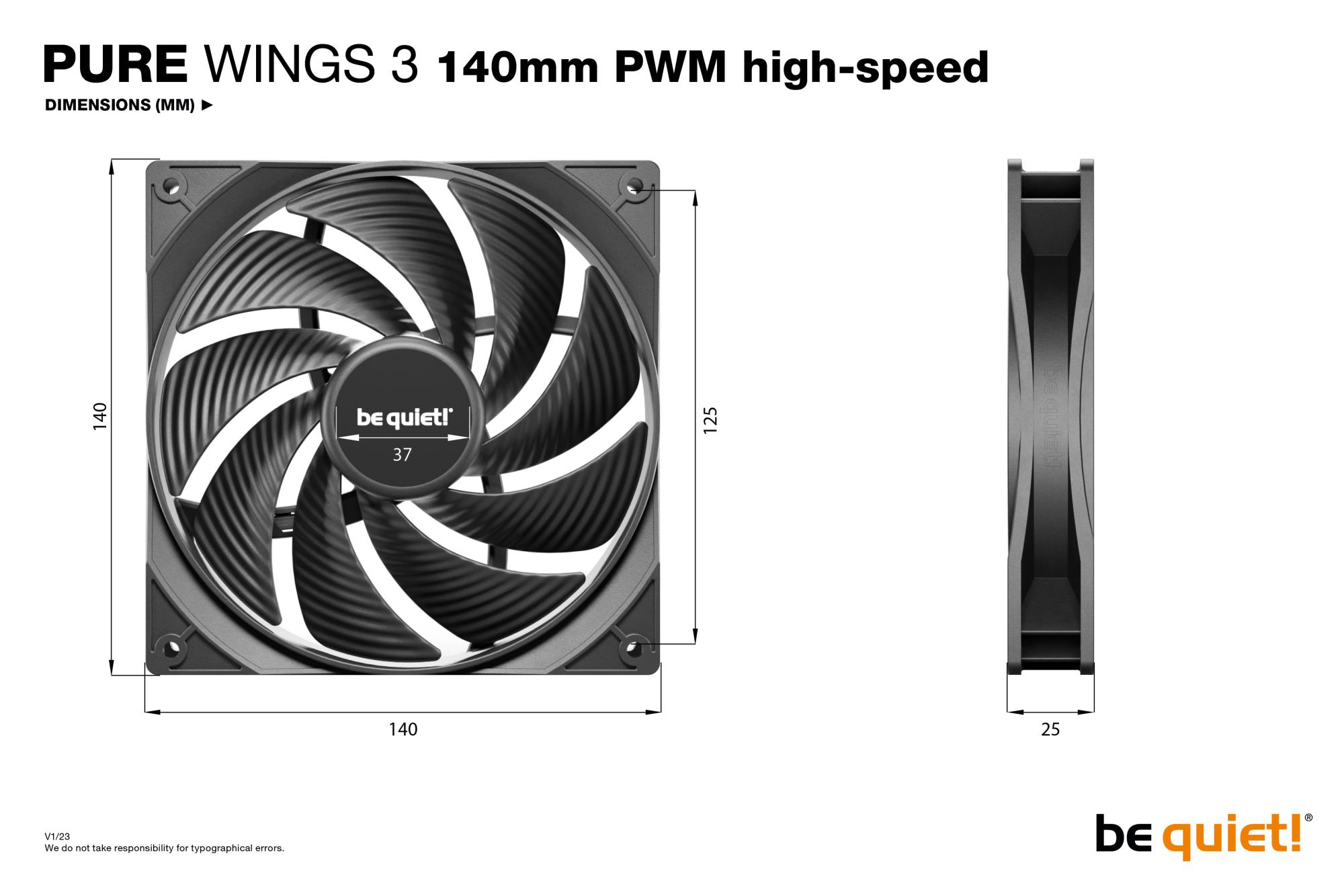 CASE FAN 140MM PURE WINGS 3/PWM HS 3PACK BL138 BE QUIET - Image 7