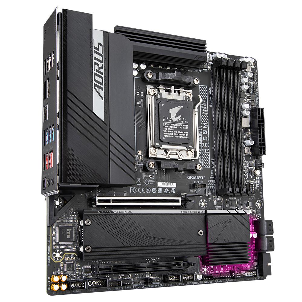 Mainboard GIGABYTE AMD B650 SAM5 Micro-ATX Memory DDR5 Memory slots 4 B650MAORUSELITE1.3 - Image 4