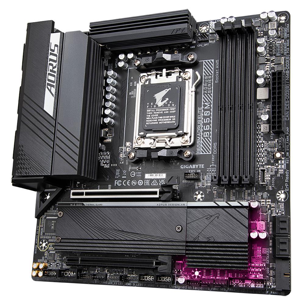 Mainboard GIGABYTE AMD B650 SAM5 Micro-ATX Memory DDR5 Memory slots 4 B650MAORUSELITE1.3 - Image 5