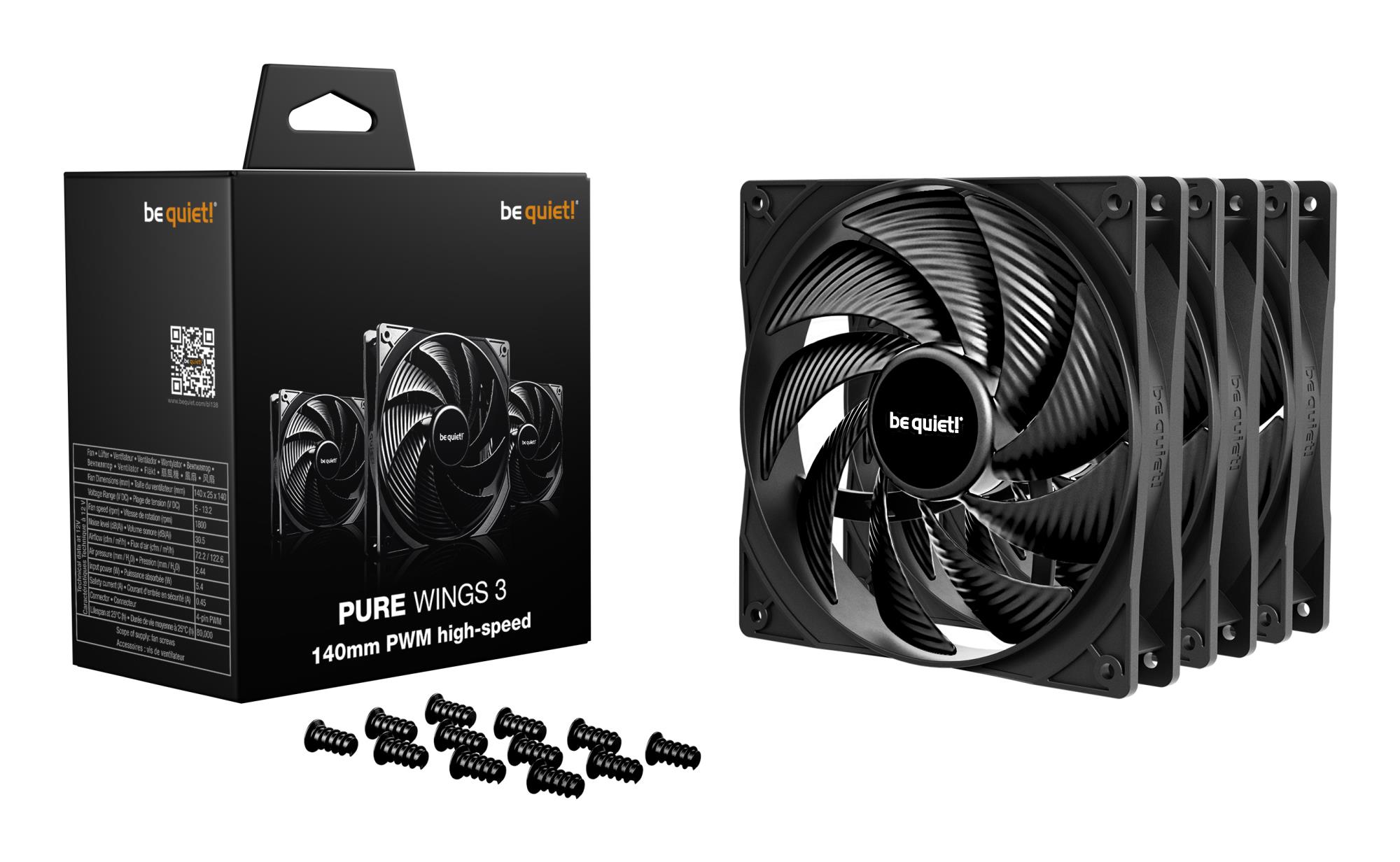 CASE FAN 140MM PURE WINGS 3/PWM HS 3PACK BL138 BE QUIET - Image 5