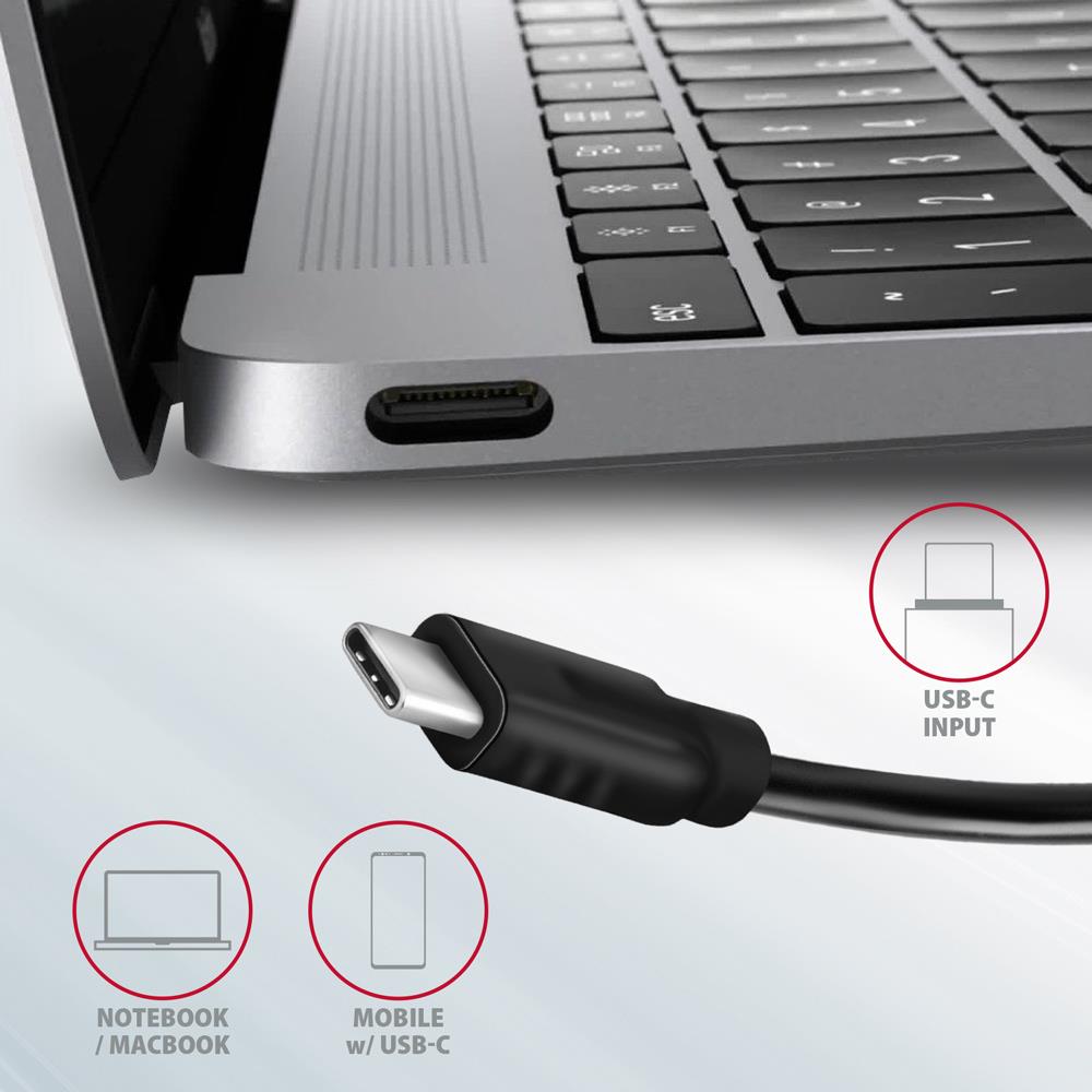 I/O HUB USB-C 5IN1/0.13M HMC-5G21 AXAGON - Image 3