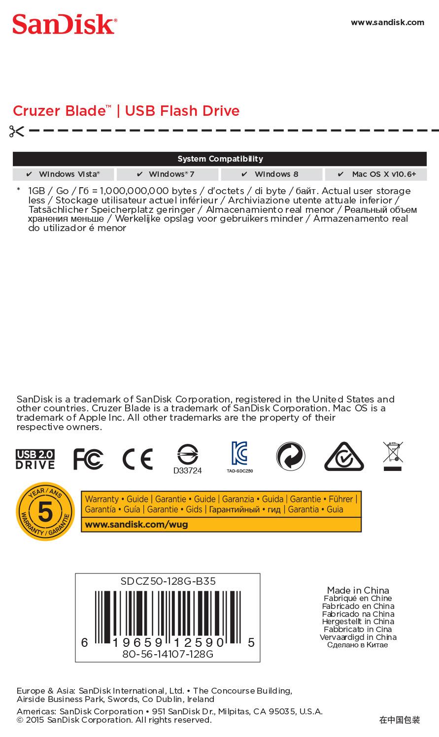 MEMORY DRIVE FLASH USB2 128GB/SDCZ50-128G-B35 SANDISK - Image 8