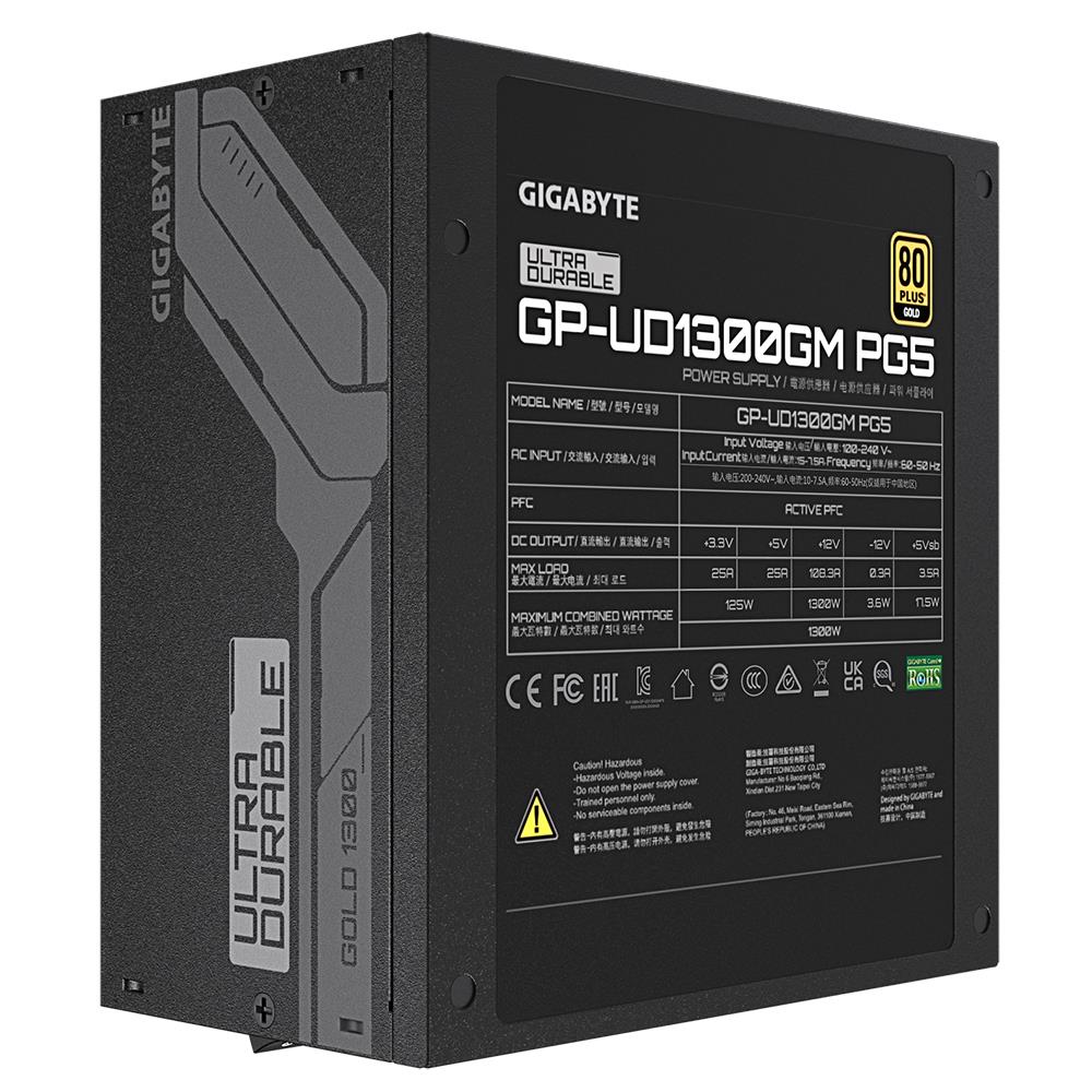Power Supply GIGABYTE UD1300GM PG5 1300 Watts Efficiency 80 PLUS GOLD PFC Active MTBF 100000 hours GP-UD1300GMPG5 - Image 5