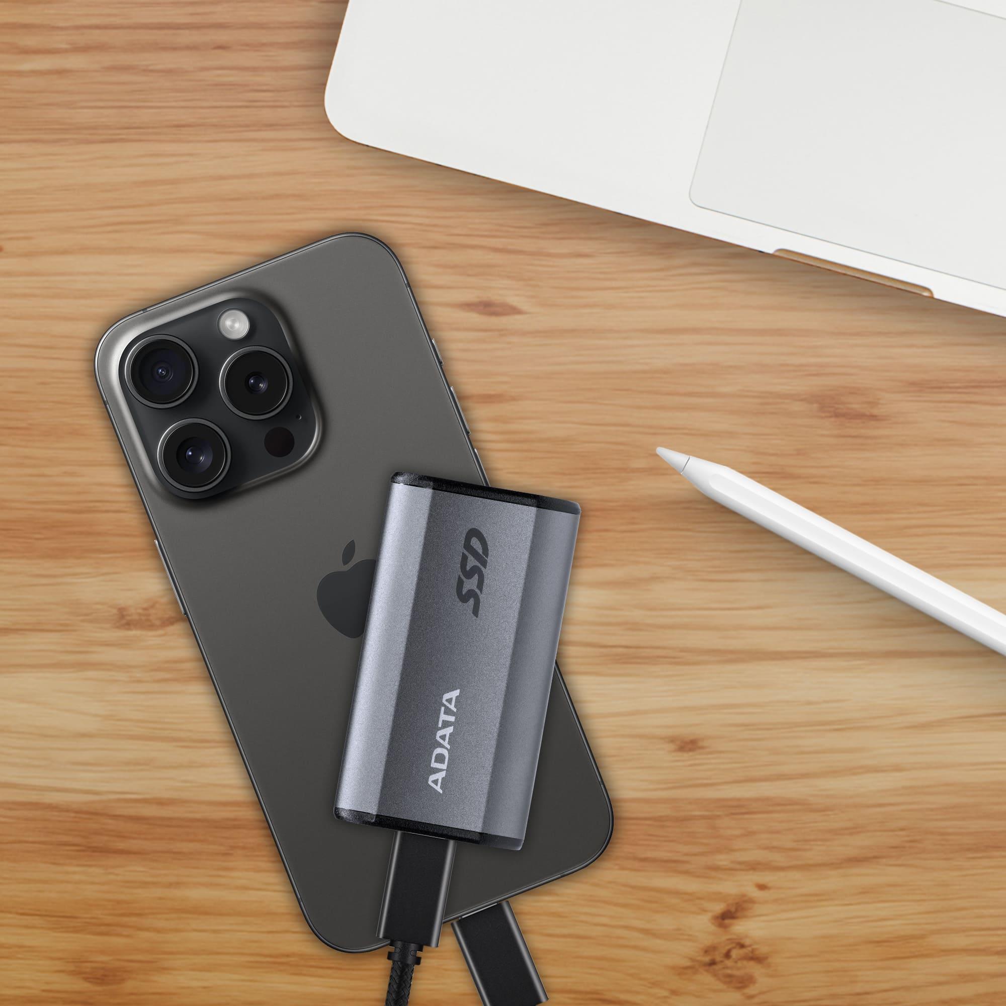 External SSD ADATA SE880 1TB USB-C Write speed 2000 MBytes/sec Read speed 2000 MBytes/sec AELI-SE880-1TCGY - Image 7