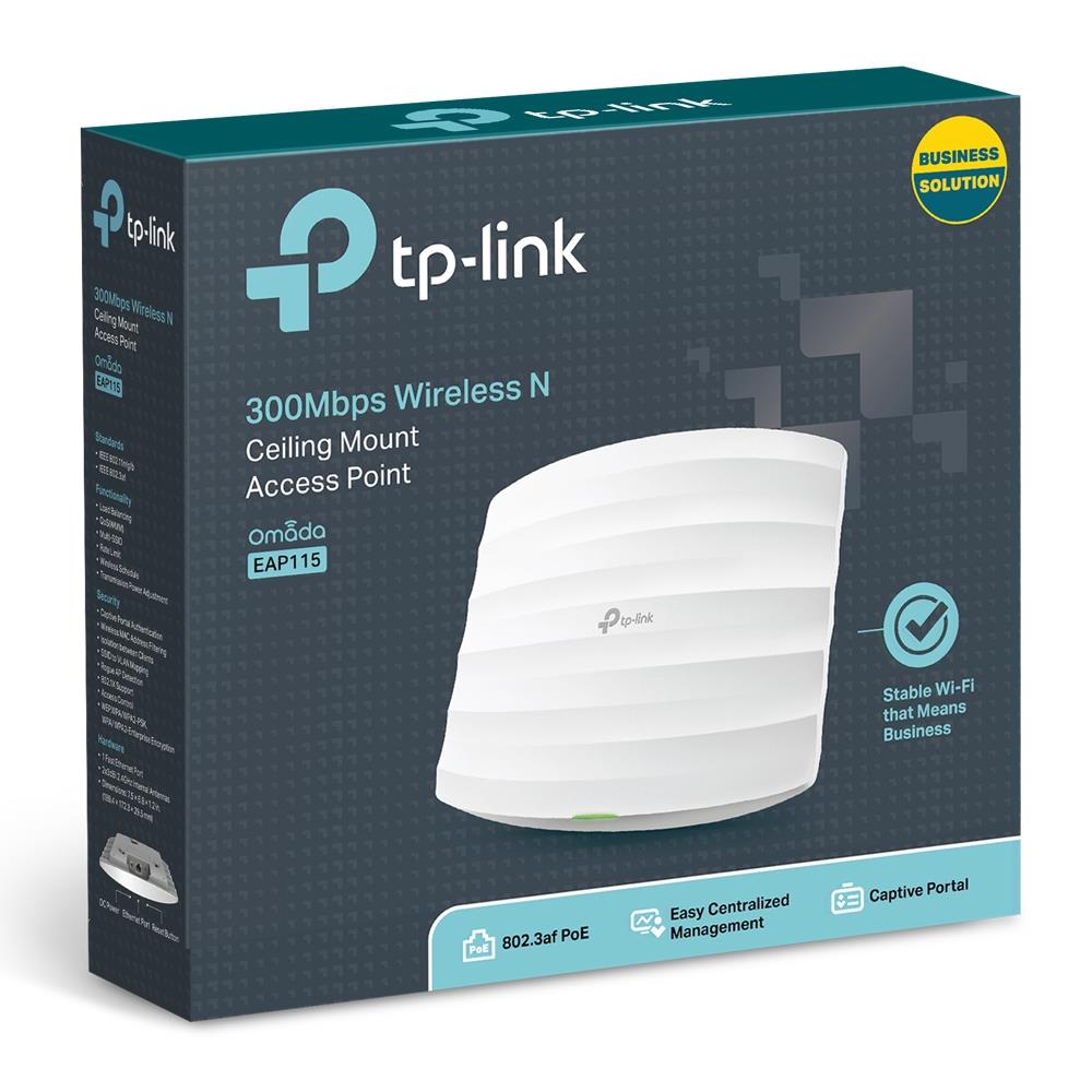 Access Point TP-LINK Omada 300 Mbps IEEE 802.3af IEEE 802.11b IEEE 802.11g IEEE 802.11n 1xRJ45 Number of antennas 2 EAP115 - Image 9