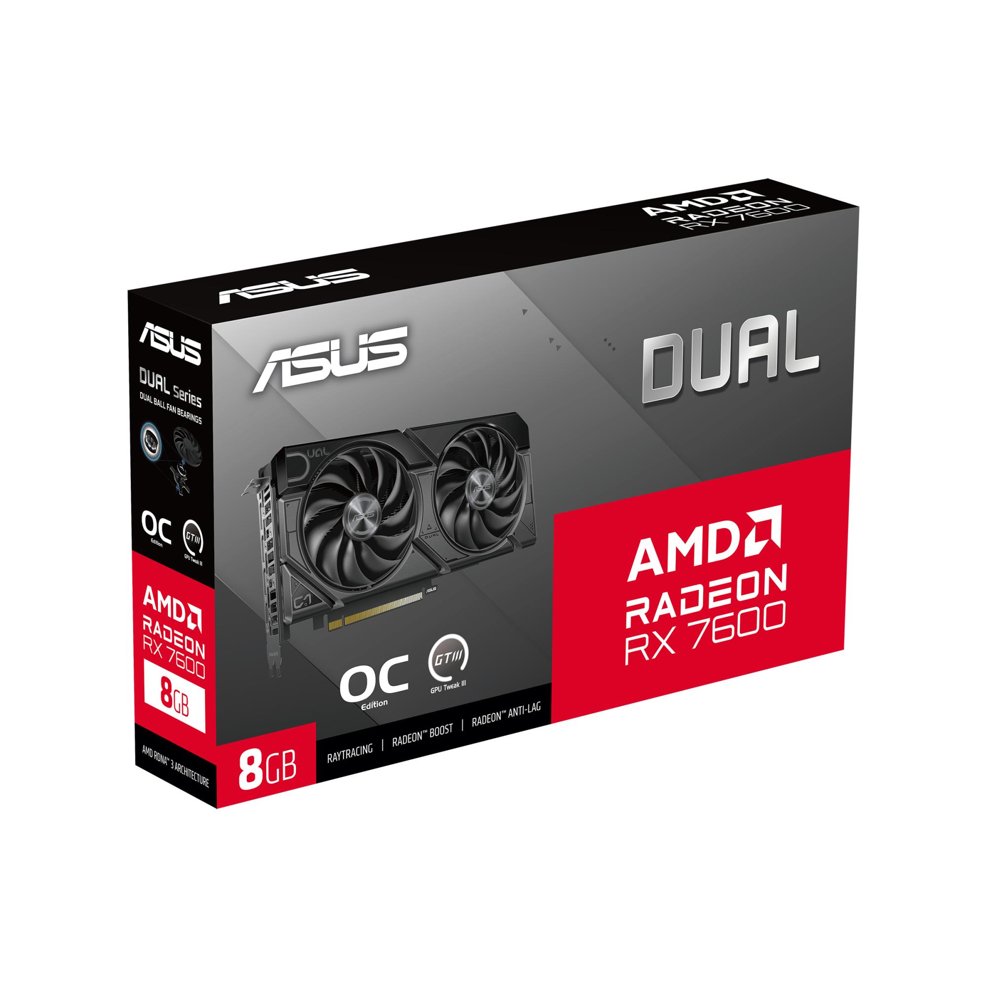 Graphics Card ASUS AMD Radeon RX 7600 8 GB GDDR6 128 bit PCIE 4.0 8x Two and Half Slot Fansink 1xHDMI 3xDisplayPort DUAL-RX7600-O8G-EVO - Image 13