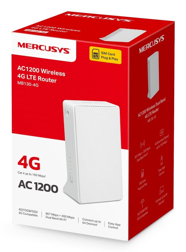 Wireless Router MERCUSYS Router LAN WAN ports 1 4G MB130-4G - Image 9
