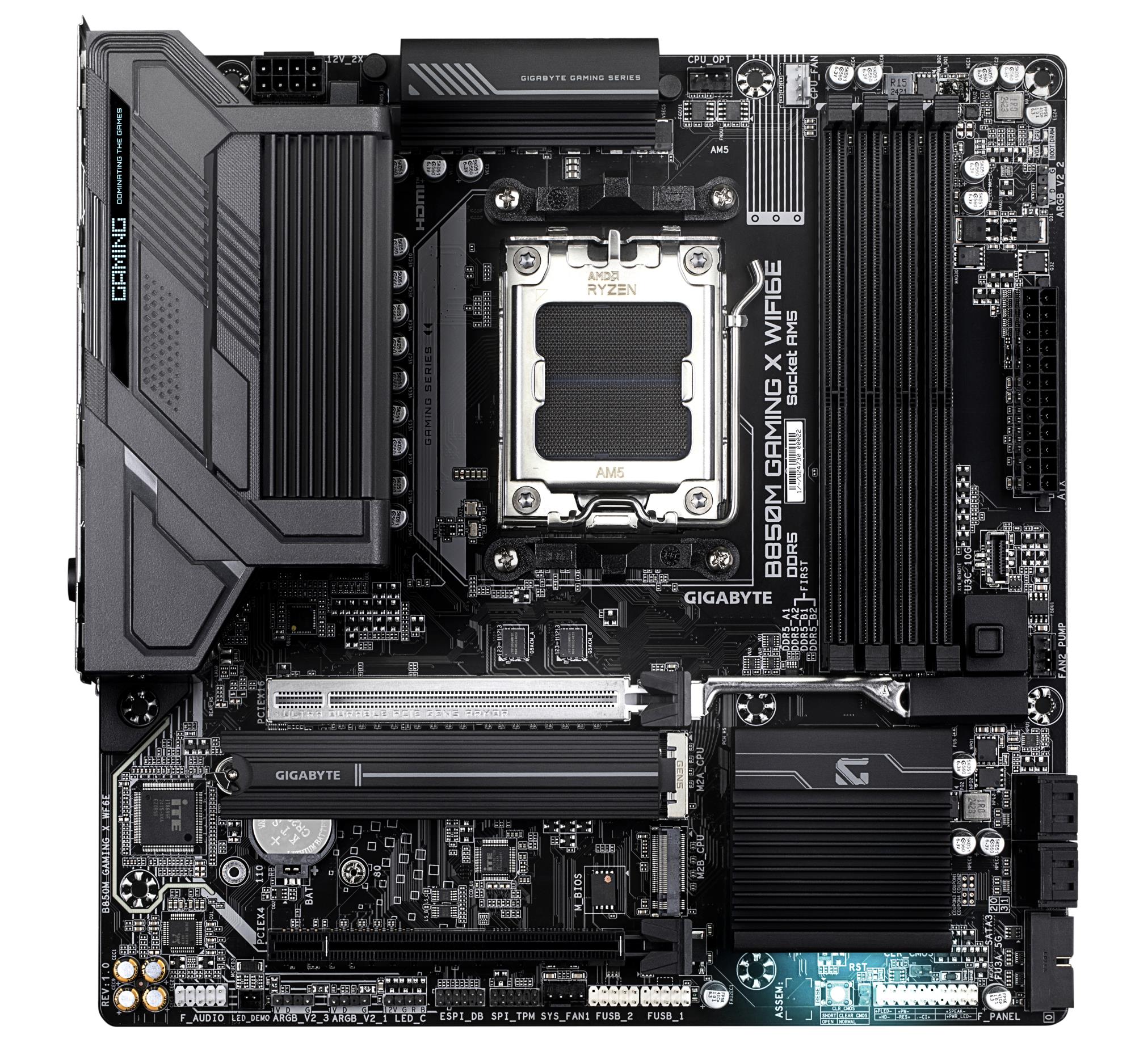 Mainboard GIGABYTE AMD B850 Socket AM5 micro ATX RAM DDR5-SDRAM 4xSlots Wi-Fi Yes Bluetooth Yes 2xNumber of M.2 (M) slots GIGABYTE B850M GAMING X WIFI6E B850MGAMINGXWF6E1.1 - Image 2