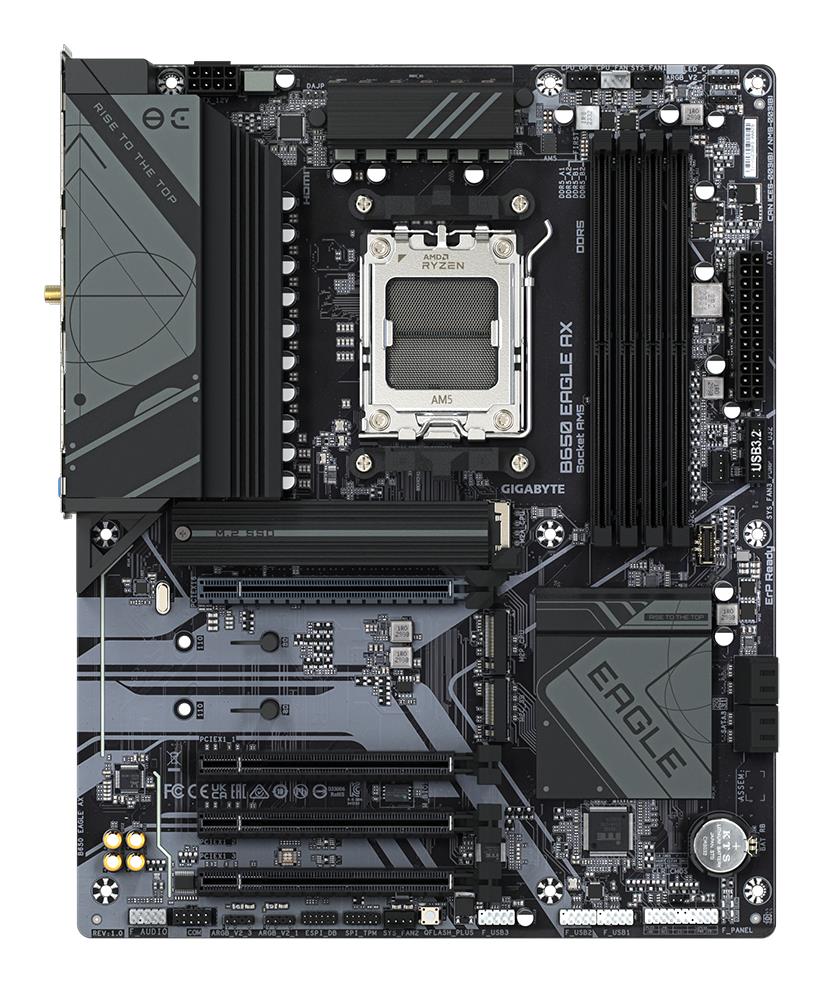 Mainboard GIGABYTE AMD B650 Socket AM5 ATX RAM DDR5-SDRAM 4xSlots Wi-Fi Yes Bluetooth Yes 3xNumber of M.2 (M) slots B650EAGLEAX1.2 - Image 2