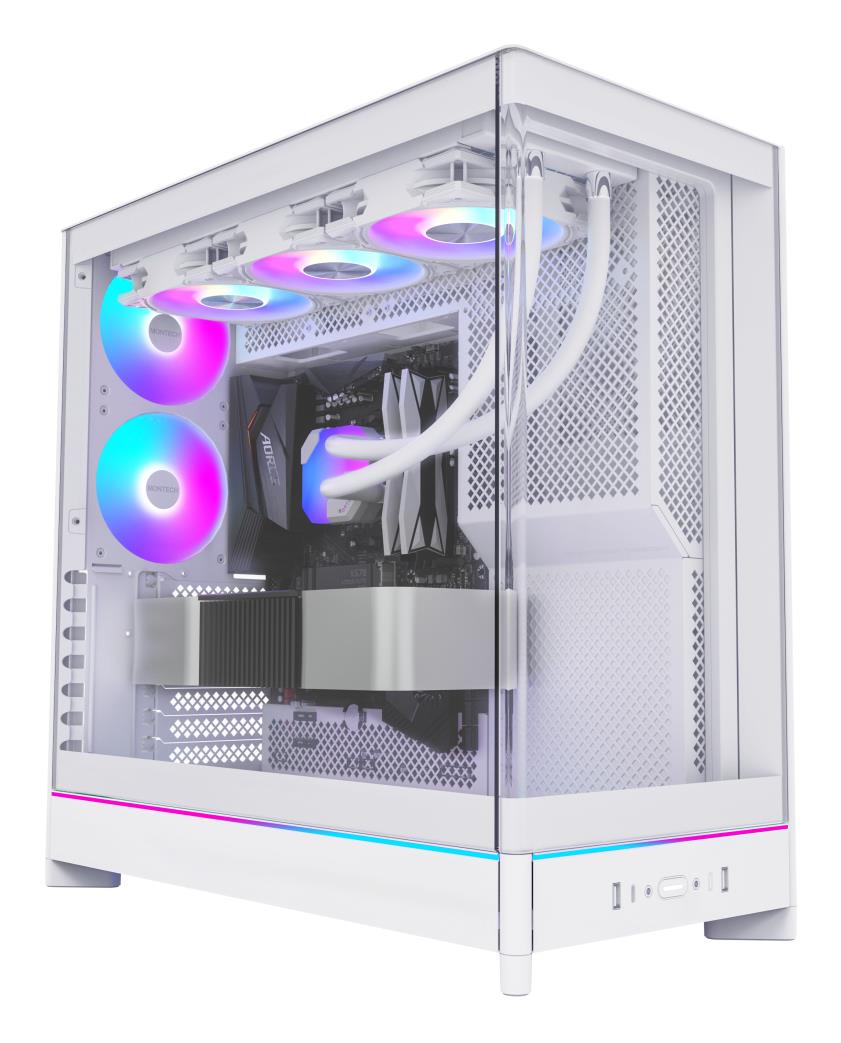 Case MONTECH HS02 PRO MidiTower Case product features Removeable HDD basket/Transparent panel Not included ATX MicroATX MiniITX Colour White HS02PRO(W) - Image 3