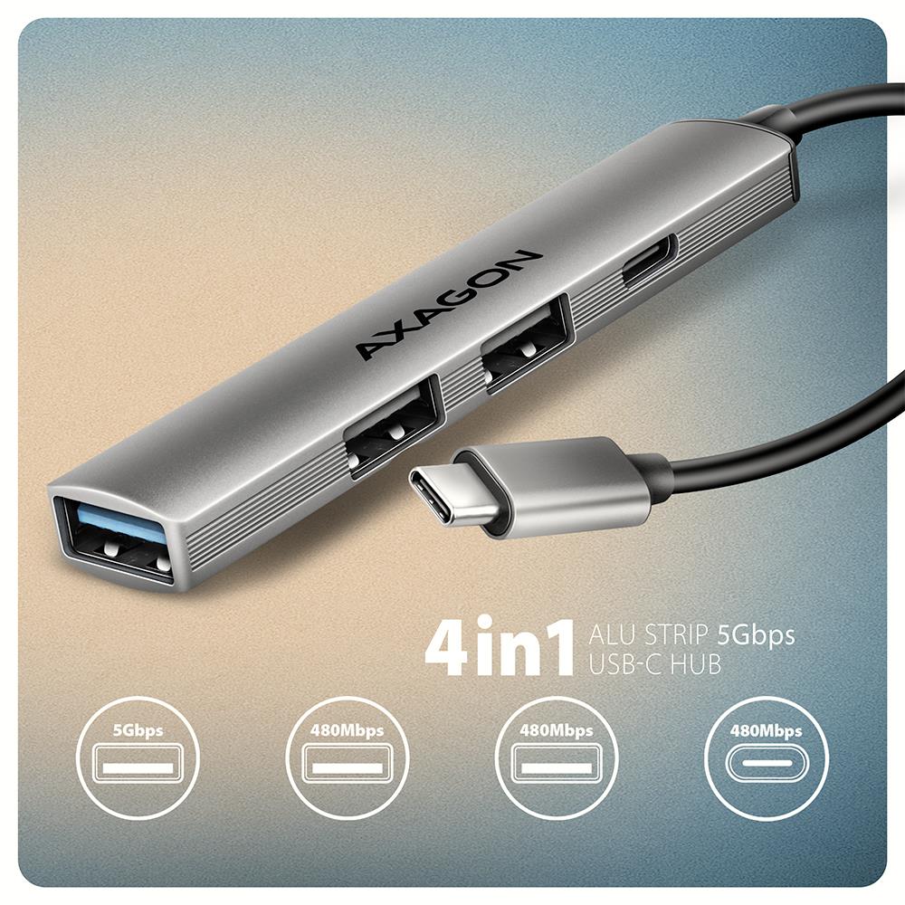 I/O HUB USB3.2 4PORT/0.12M HUE-STC AXAGON - Image 2