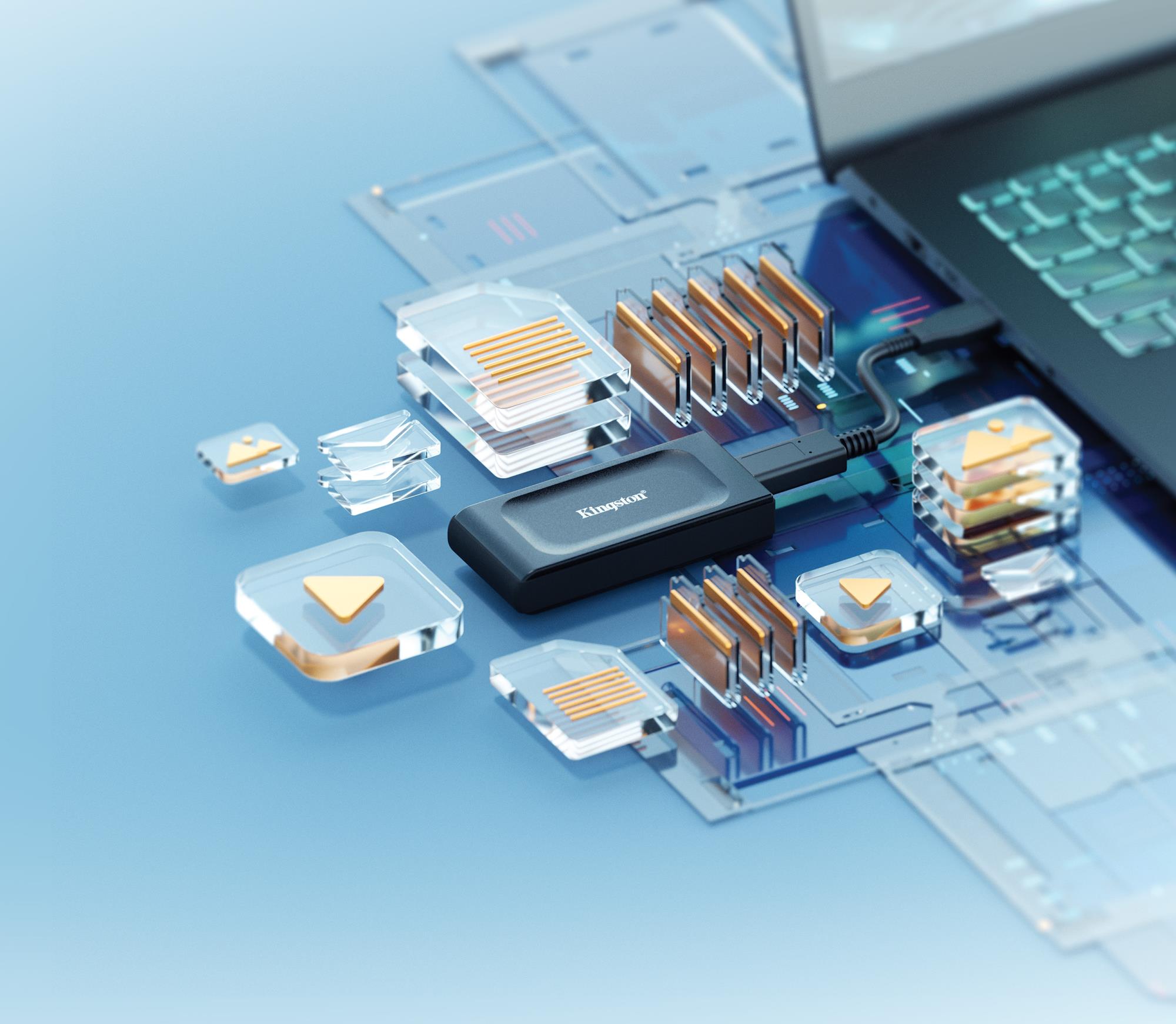 External SSD KINGSTON XS1000 2TB USB 3.2 Write speed 1000 MBytes/sec Read speed 1050 MBytes/sec SXS1000/2000G - Image 11