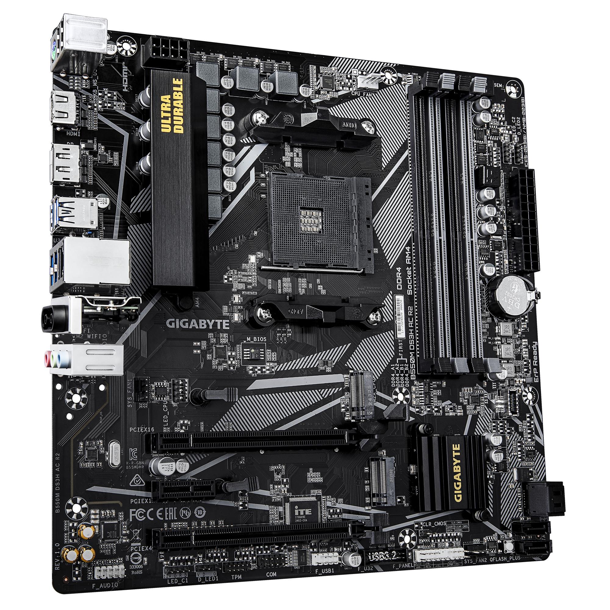Mainboard GIGABYTE AMD B550 SAM4 Micro-ATX Memory DDR4 Memory slots 4 B550MDS3HACR2 - Image 4