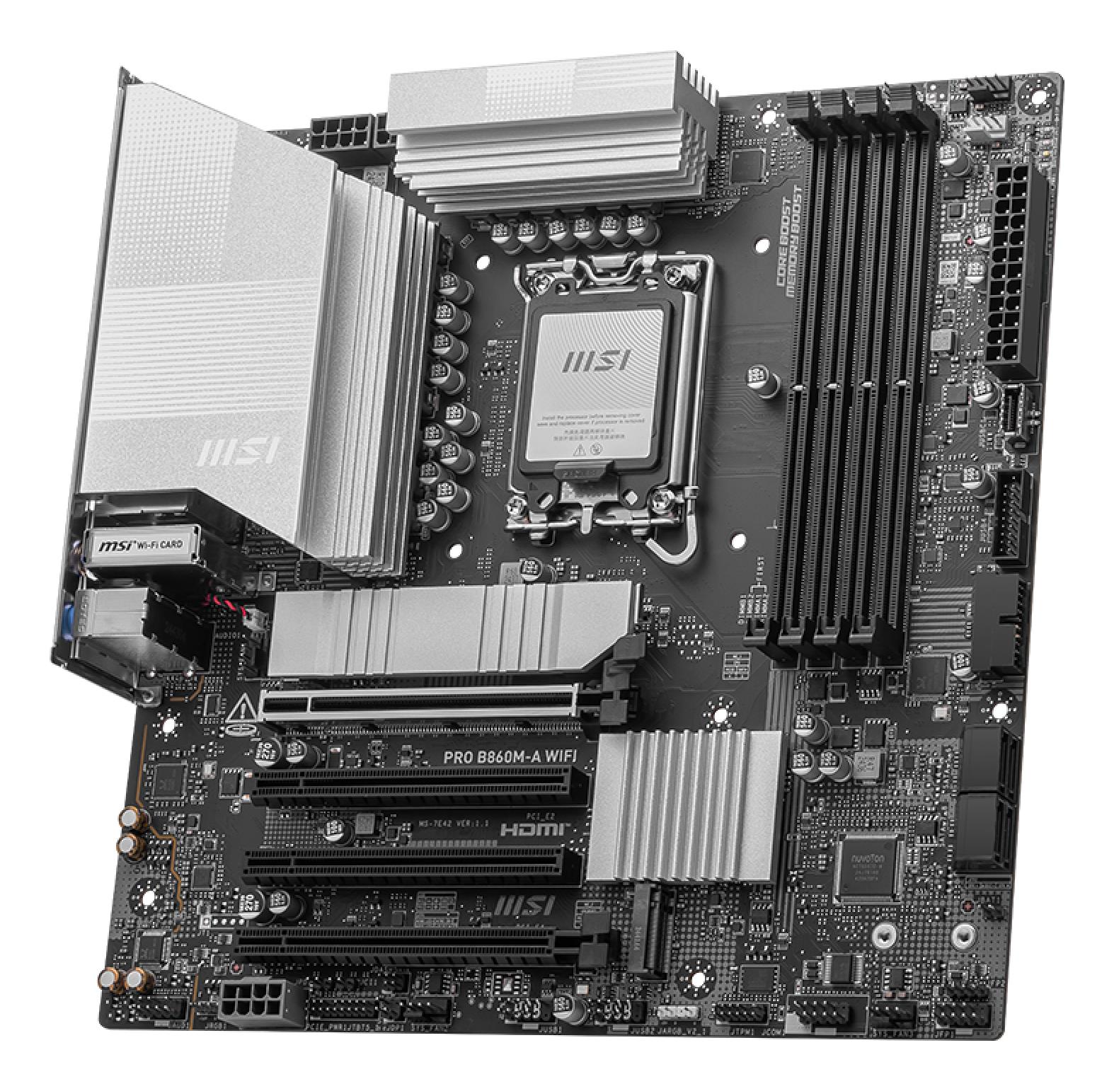 Mainboard MSI Intel B860 Express LGA1851 Micro-ATX Memory DDR5 Memory slots 4 PROB860M-AWIFI - Image 4
