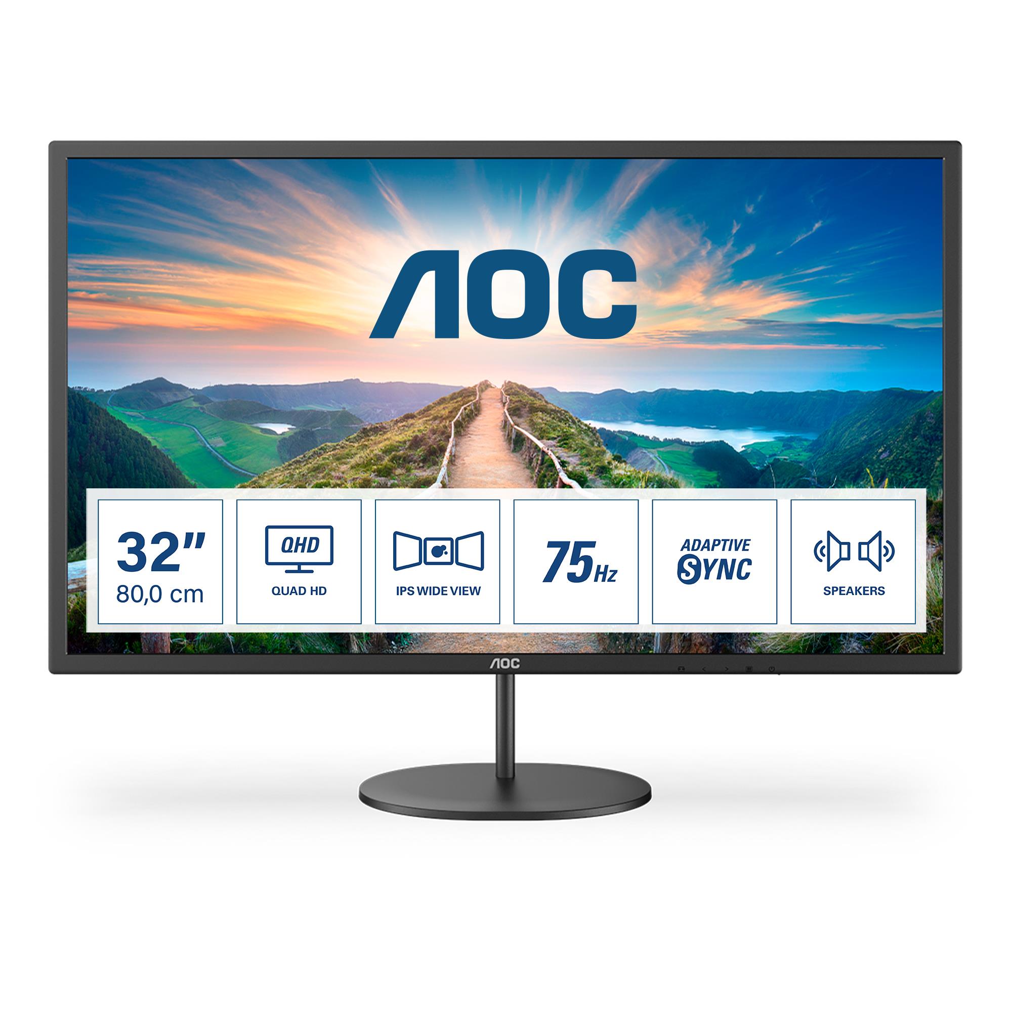 LCD Monitor AOC Q32V4 31.5" Business Panel IPS 2560x1440 16:9 75Hz Matte 4 ms Speakers Tilt Colour Black Q32V4
