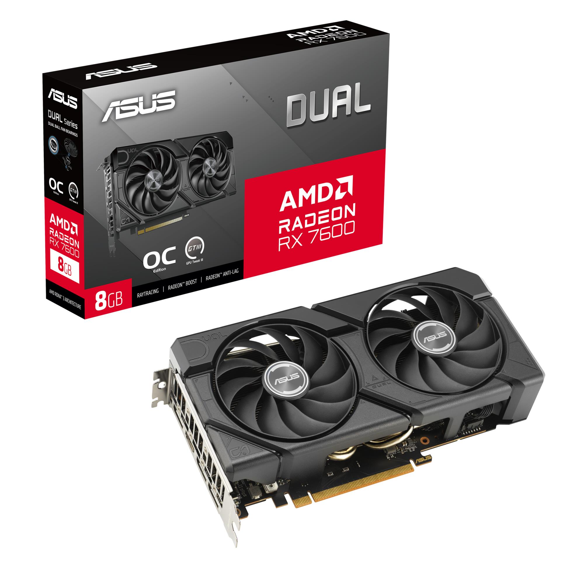 Graphics Card ASUS AMD Radeon RX 7600 8 GB GDDR6 128 bit PCIE 4.0 8x Two and Half Slot Fansink 1xHDMI 3xDisplayPort DUAL-RX7600-O8G-EVO - Image 12