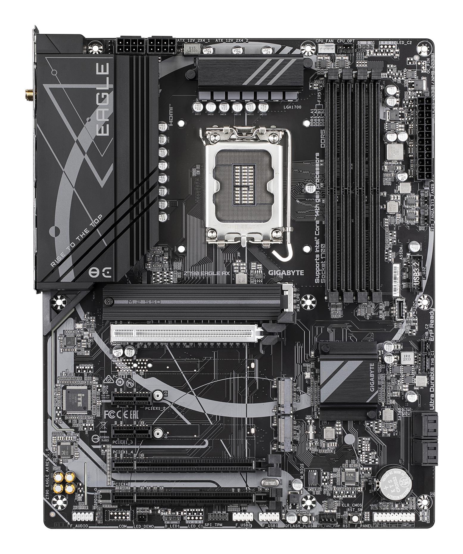 Mainboard GIGABYTE Intel Z790 Express LGA 1700 ATX RAM DDR5-SDRAM 4xSlots Wi-Fi Yes Bluetooth Yes 3xNumber of M.2 (M) slots Z790EAGLEAX1.2 - Image 2