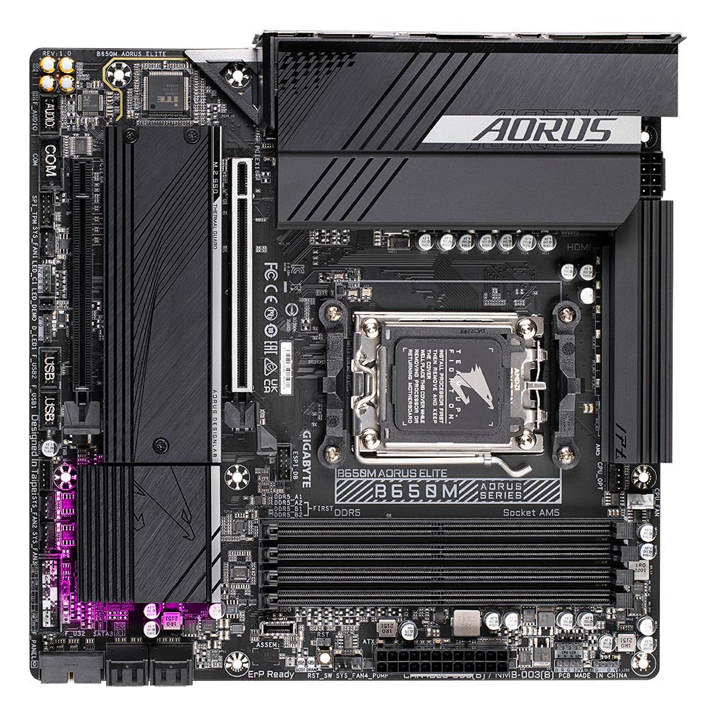 Mainboard GIGABYTE AMD B650 SAM5 Micro-ATX Memory DDR5 Memory slots 4 B650MAORUSELITE1.3 - Image 3