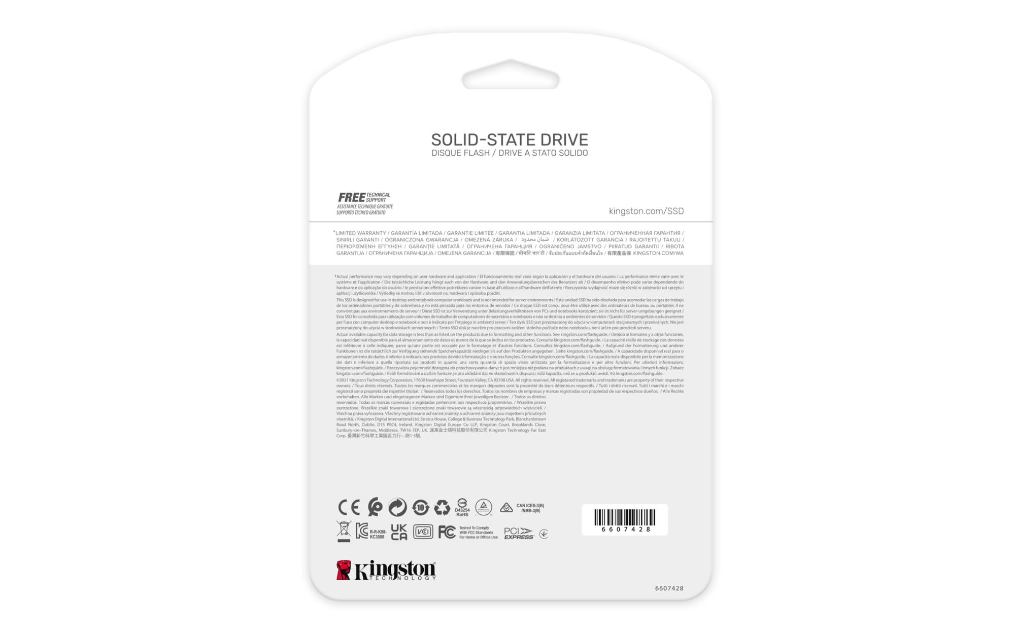 SSD KINGSTON KC3000 1TB M.2 NVMe 3D TLC Write speed 6000 MBytes/sec Read speed 7000 MBytes/sec TBW 800 TB MTBF 1800000 hours SKC3000S/1024G - Image 5