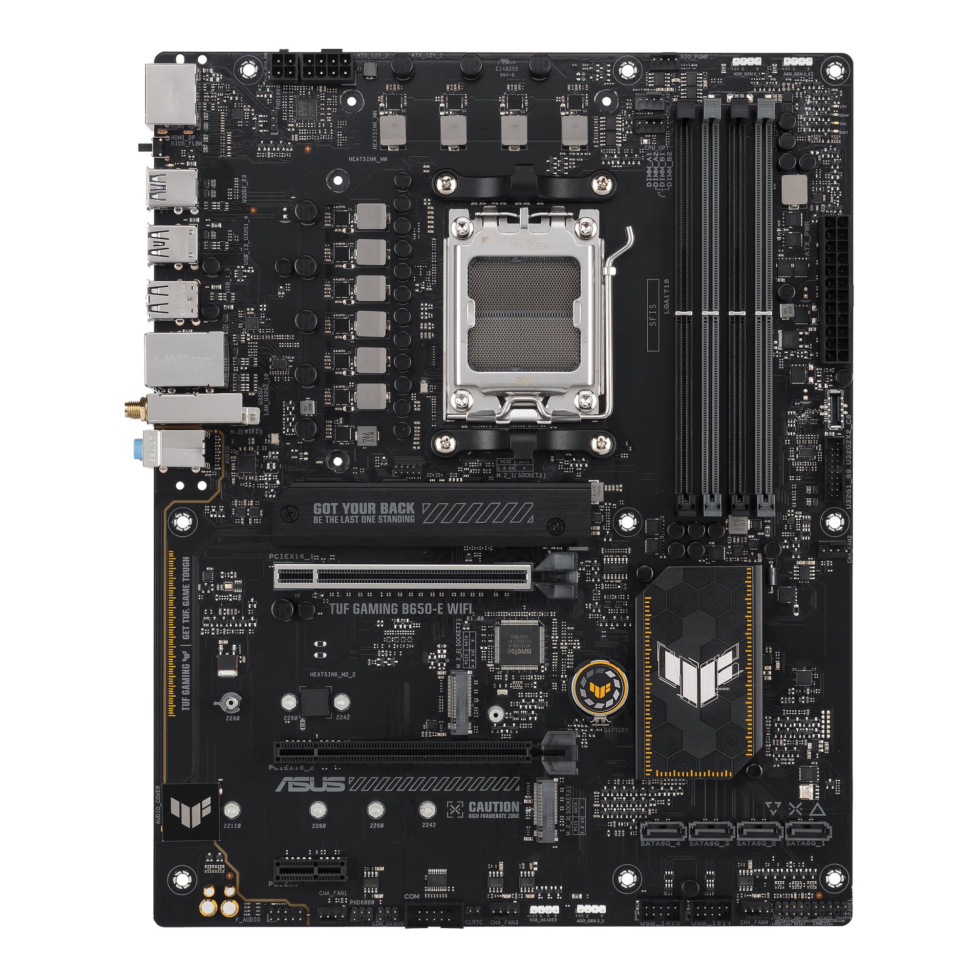 Mainboard ASUS AMD B650 SAM5 ATX Memory DDR5 Memory slots 4 1xPCI-Express 3.0 1x 2xPCI-Express 3.0 16x 1xPCI-Express 4.0 16x 3xM.2 1xHDMI 1xDisplayPort 3xUSB 2.0 4xUSB 3.2 1xUSB-C 1xRJ45 5xAudio port TUFGAMINGB650-EWIFI - Image 9