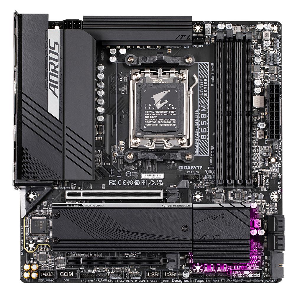 Mainboard GIGABYTE AMD B650 SAM5 Micro-ATX Memory DDR5 Memory slots 4 B650MAORUSELITE1.3 - Image 2