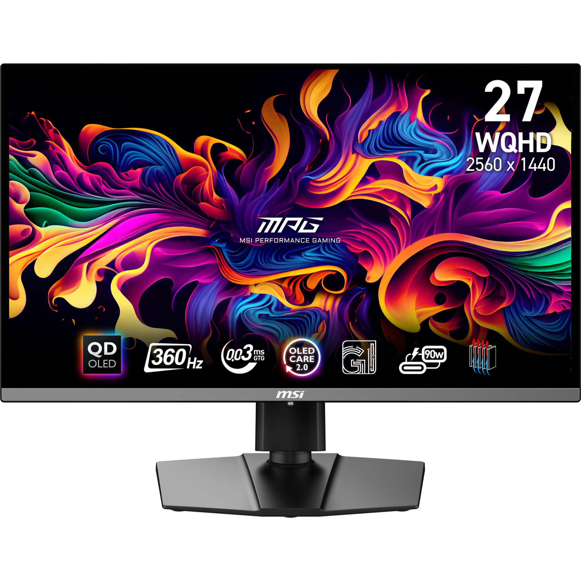 Monitor MSI MPG 271QRX QD-OLED 26.5" Gaming Panel QD-OLED 2560x1440 16:9 360Hz Matte 0.03 ms Swivel Pivot Height adjustable Tilt Colour Black MPG271QRXQD-OLED - Image 2