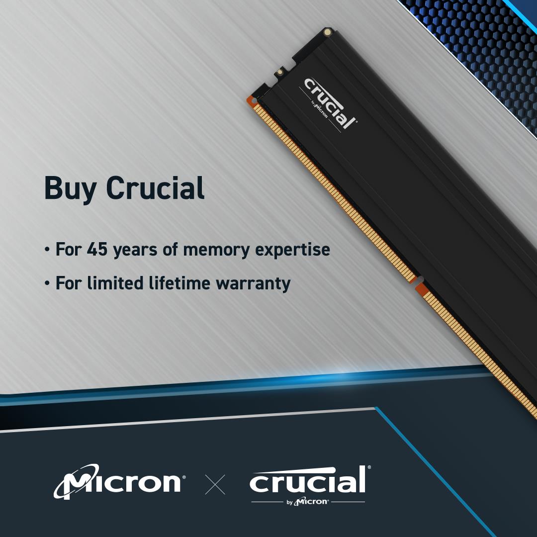MEMORY DIMM PRO 32GB DDR5-5600/KIT2 CP2K16G56C46U5 CRUCIAL - Image 4