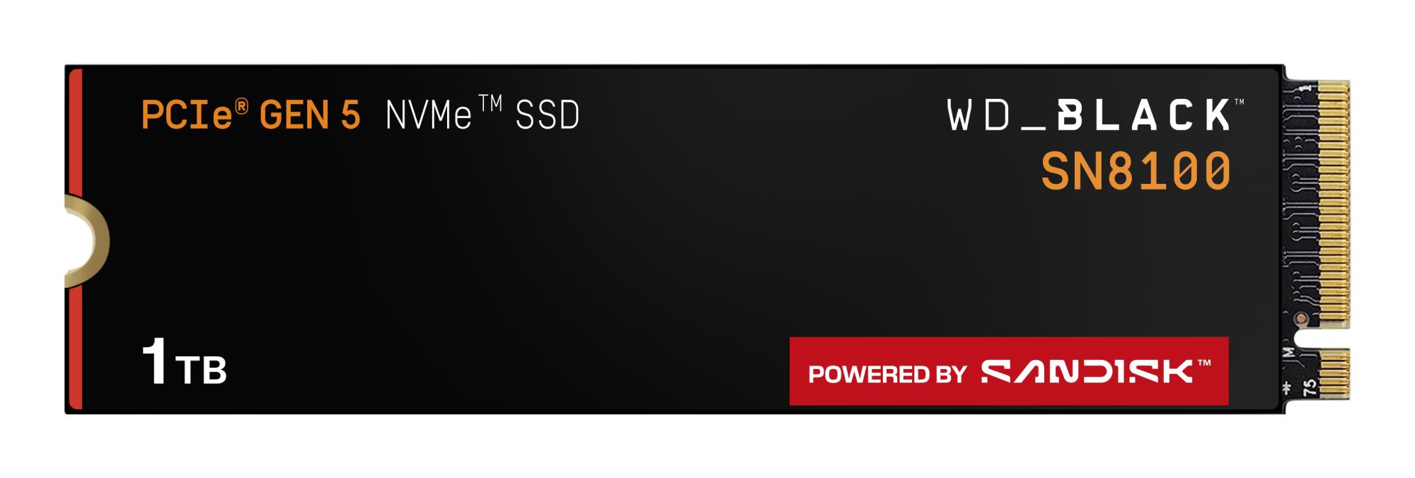 SSD SANDISK 2400xTBW rating NVMe Yes PCI Express 5.0 M.2 1000 GB POWERED BY SANDISK Black SN8100 WDS100T1X0M - Image 3