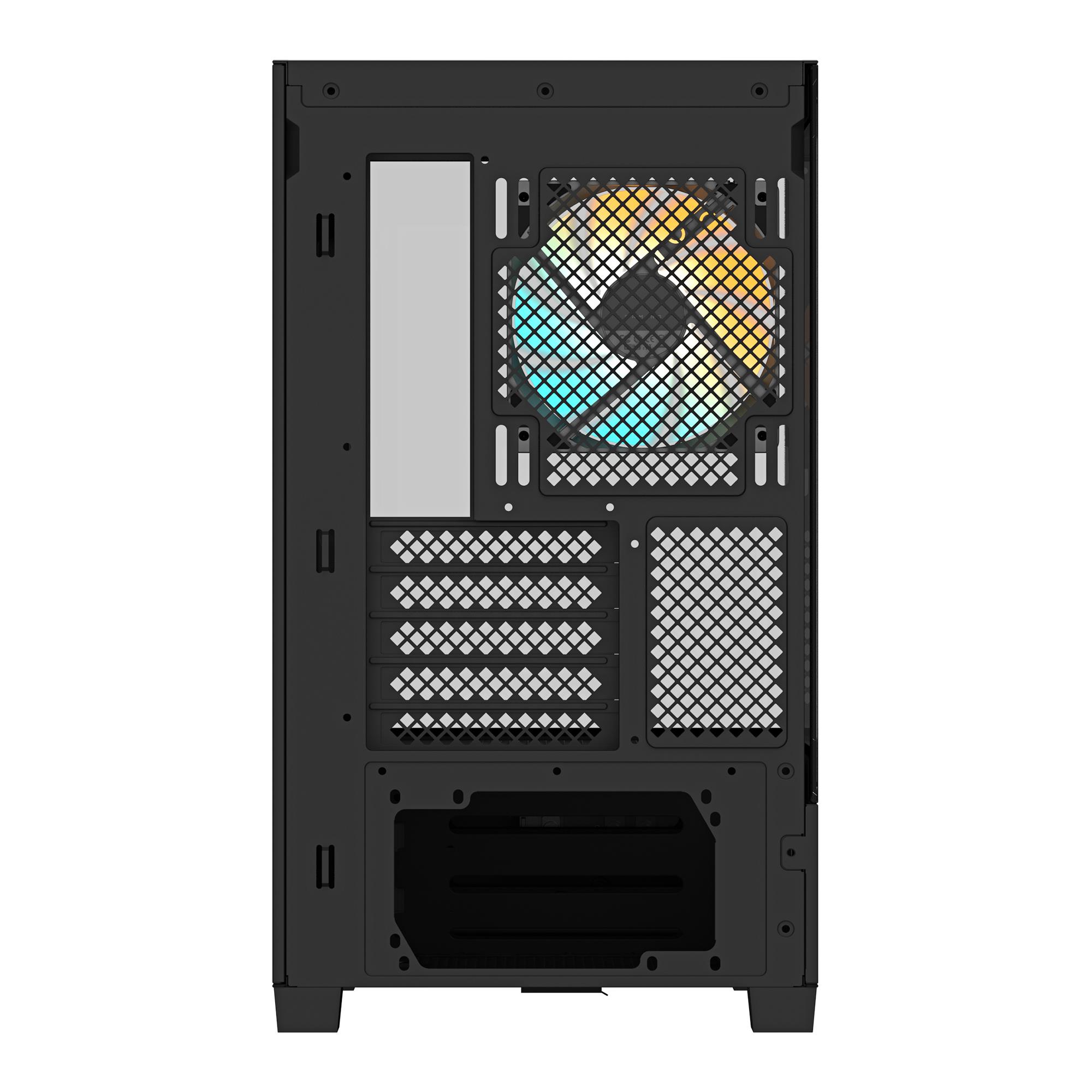 Case GIGABYTE C201 PANORAMIC MidiTower Case product features Rackmountable/Removeable HDD basket/Transparent panel Not included MicroATX MiniITX Colour Black GB-C201P - Image 5