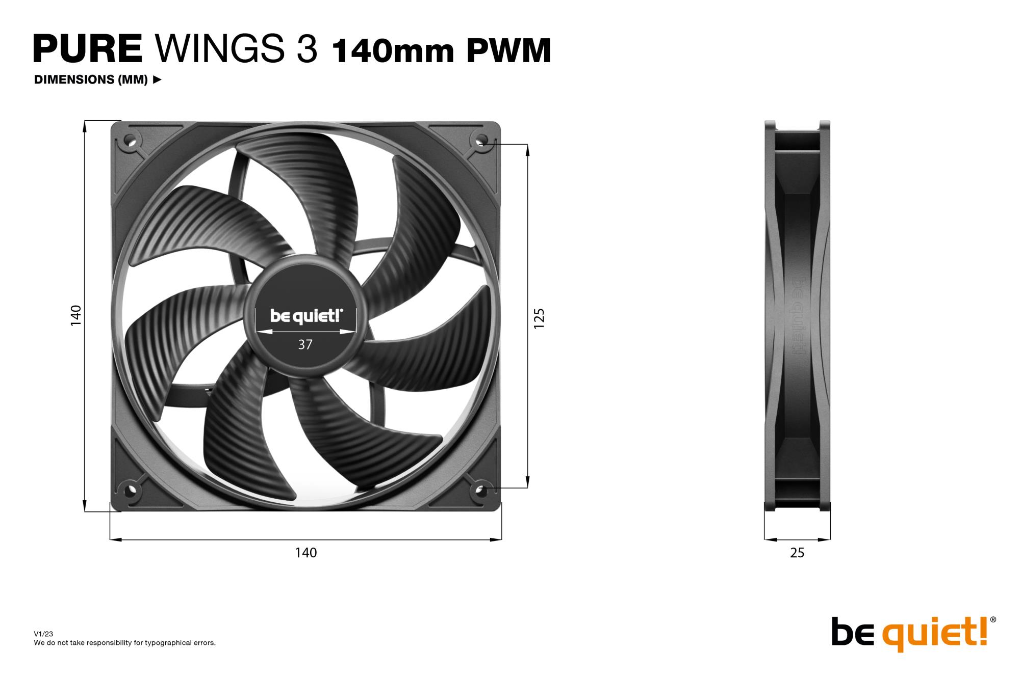 CASE FAN 140MM PURE WINGS 3/PWM 3PACK BL139 BE QUIET - Image 7