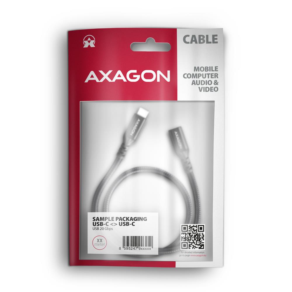 CABLE USB-C EXTENSION 1M/BLACK BUCM32-CF10AB AXAGON - Image 9