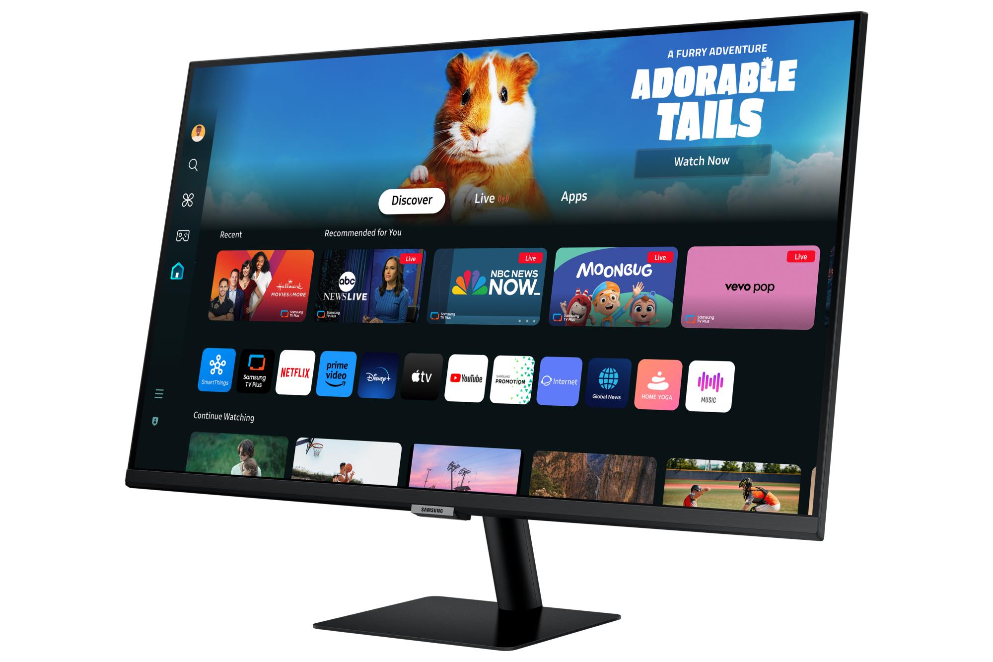 LCD Monitor SAMSUNG 27" TV Monitor/Smart Panel VA 1920x1080 16:9 60Hz Matte 4 ms Speakers Tilt Colour Black LS27DM500EUXDU - Image 3