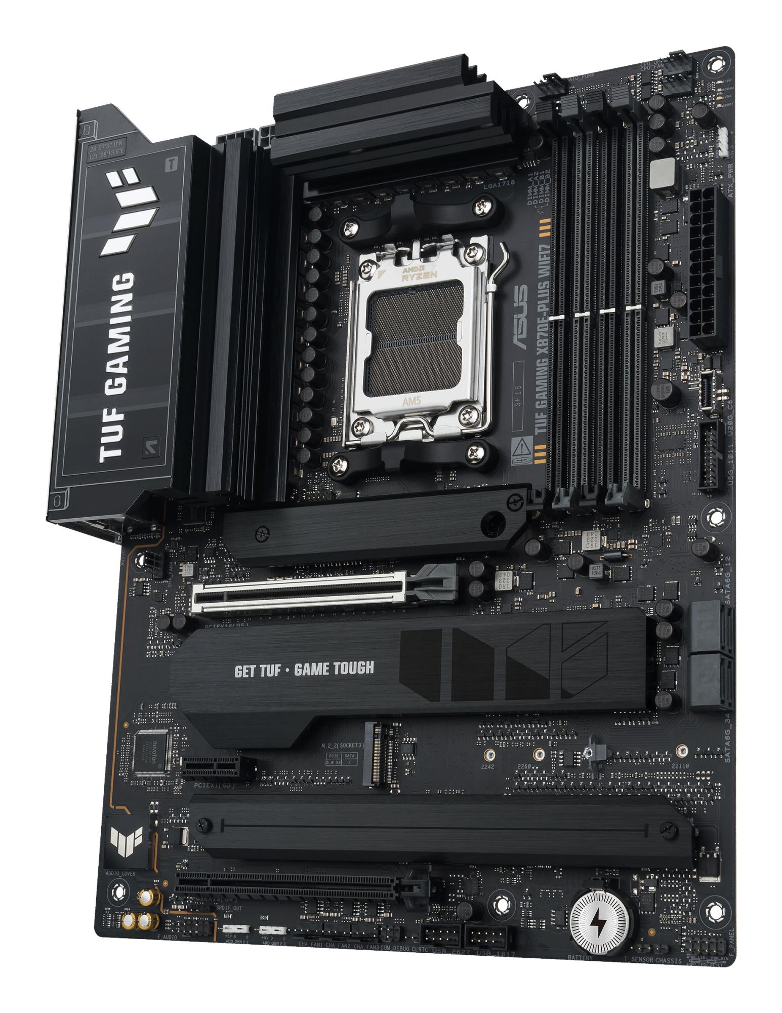 Mainboard ASUS AMD X870E SAM5 ATX Memory DDR5 Memory slots 4 1xPCI-Express 3.0 1x 1xPCI-Express 4.0 16x 1xPCI-Express 5.0 16x 4xM.2 1xHDMI 4xUSB 2.0 7xUSB 3.2 2xUSB-C 1xRJ45 3xAudio port TUFGAMX870E-PLUSWIFI7 - Image 6