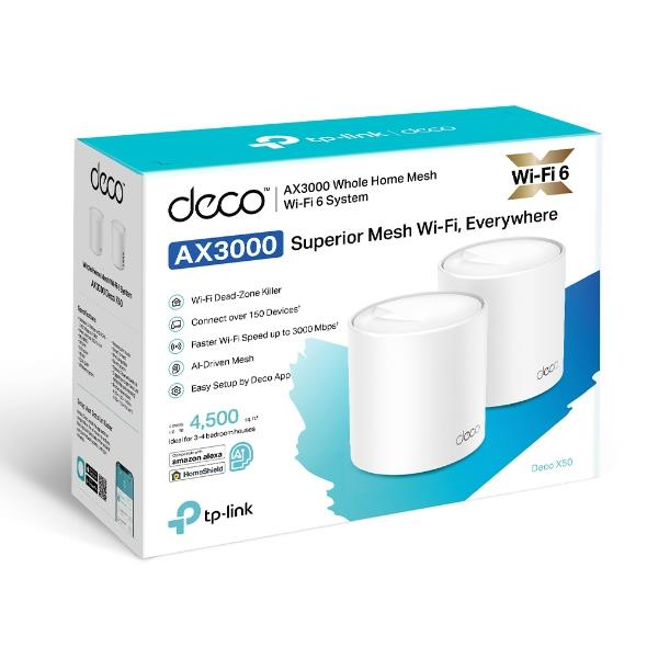 Wireless Router TP-LINK Wireless Router 2-pack 2900 Mbps Mesh Wi-Fi 6 3x10/100/1000M Number of antennas 2 DECOX50(2-PACK) - Image 11