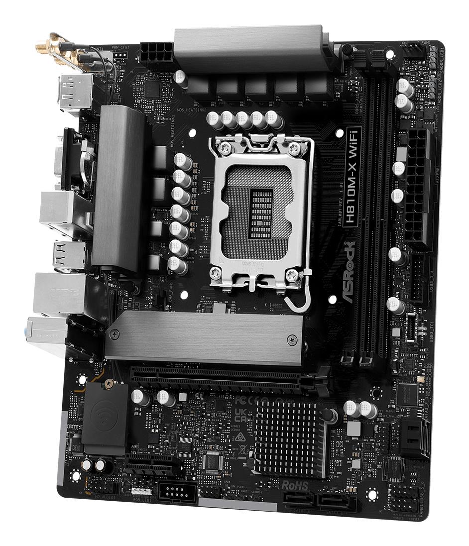 Mainboard ASROCK Intel H810 LGA 1851 (Socket V1) micro ATX RAM DDR5-SDRAM 2xSlots Wi-Fi Yes Bluetooth Yes 1xNumber of M.2 (M) slots H810M-XWIFI - Image 5