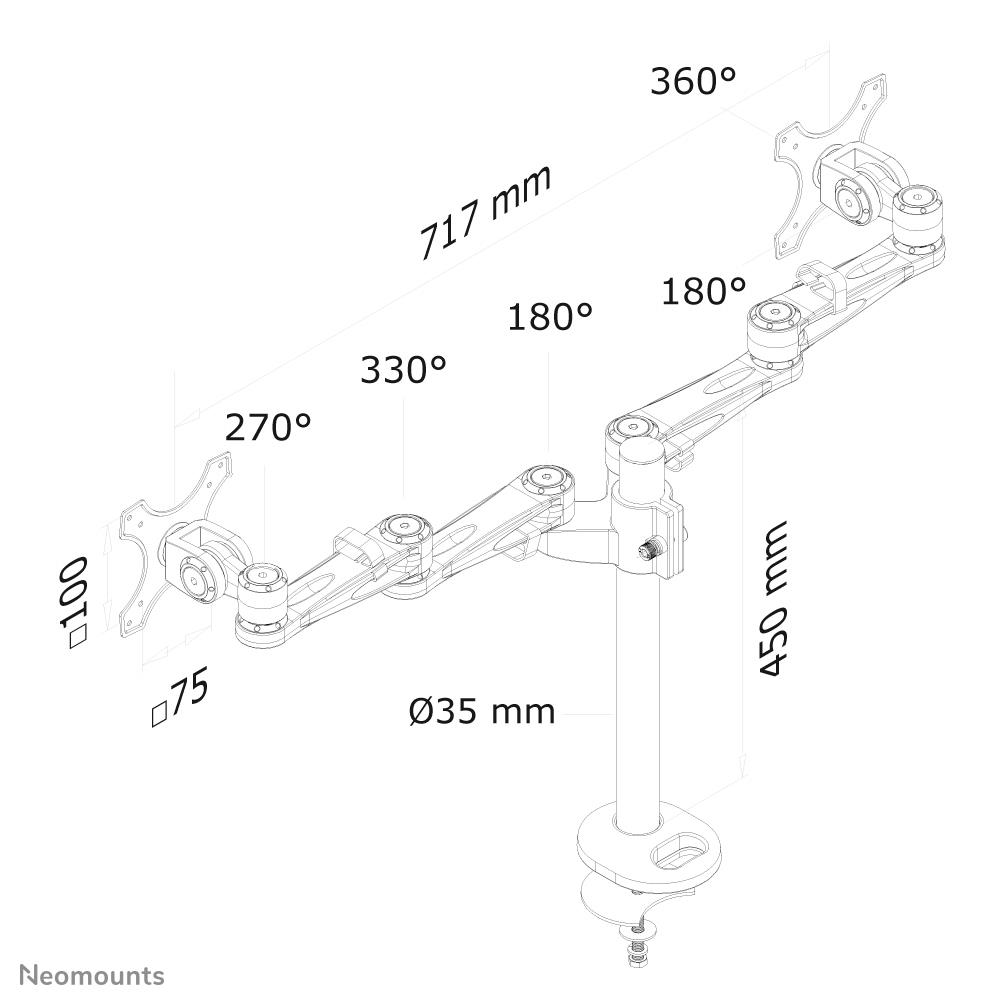 TV SET ACC DESK MOUNT SILVER/10-27" FPMA-D935DG NEOMOUNTS - Image 8