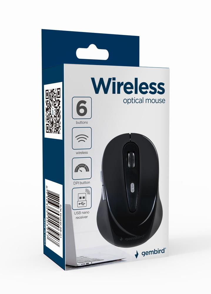 MOUSE USB OPTICAL WRL/BLACK MUSW-6B-01 GEMBIRD - Image 5