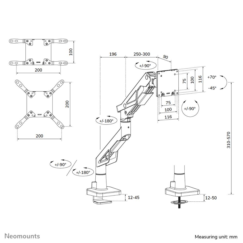 MONITOR ACC DESK MOUNT 57"/DS70-256BL1 NEOMOUNTS - Image 22