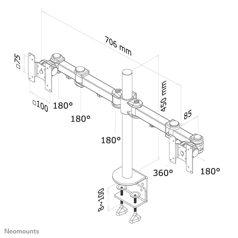 TV SET ACC DESK MOUNT BLACK/10-26" FPMA-D960D NEOMOUNTS - Image 9