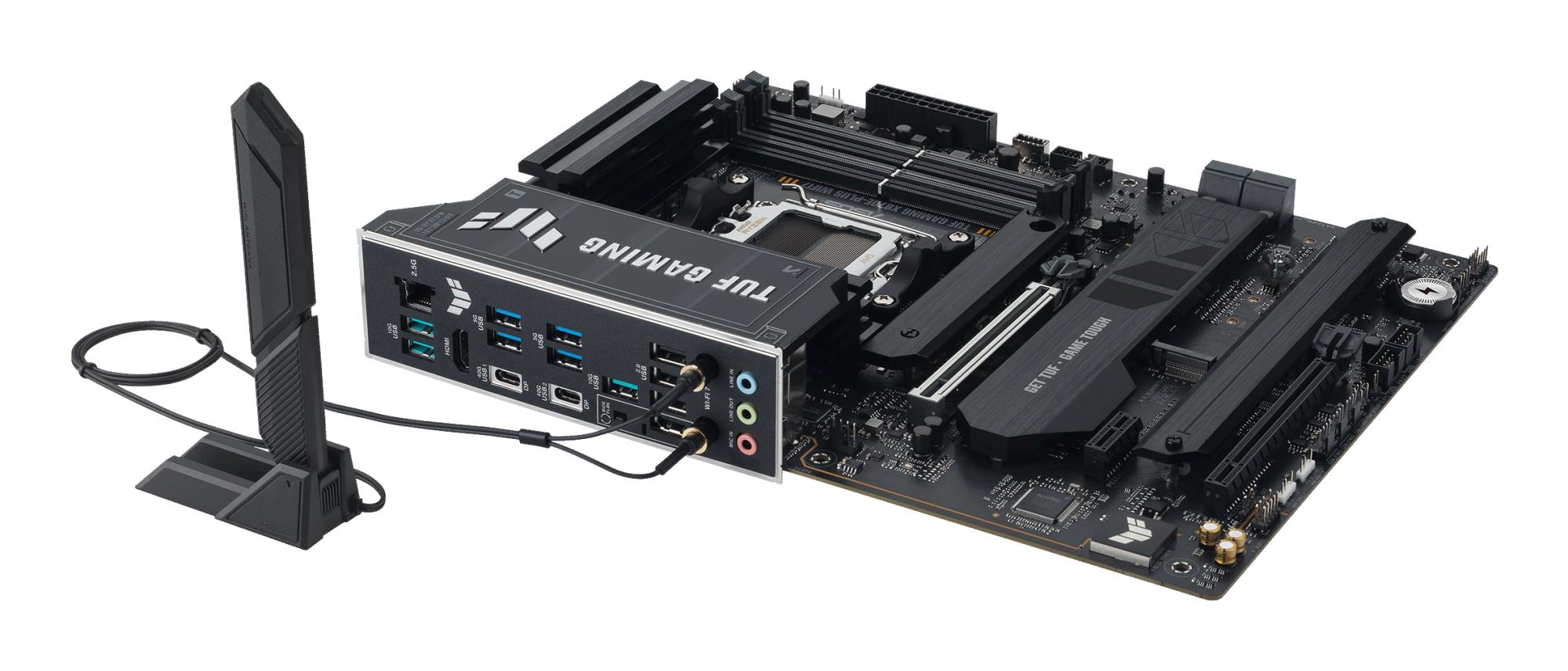 Mainboard ASUS AMD X870E SAM5 ATX Memory DDR5 Memory slots 4 1xPCI-Express 3.0 1x 1xPCI-Express 4.0 16x 1xPCI-Express 5.0 16x 4xM.2 1xHDMI 4xUSB 2.0 7xUSB 3.2 2xUSB-C 1xRJ45 3xAudio port TUFGAMX870E-PLUSWIFI7 - Image 9