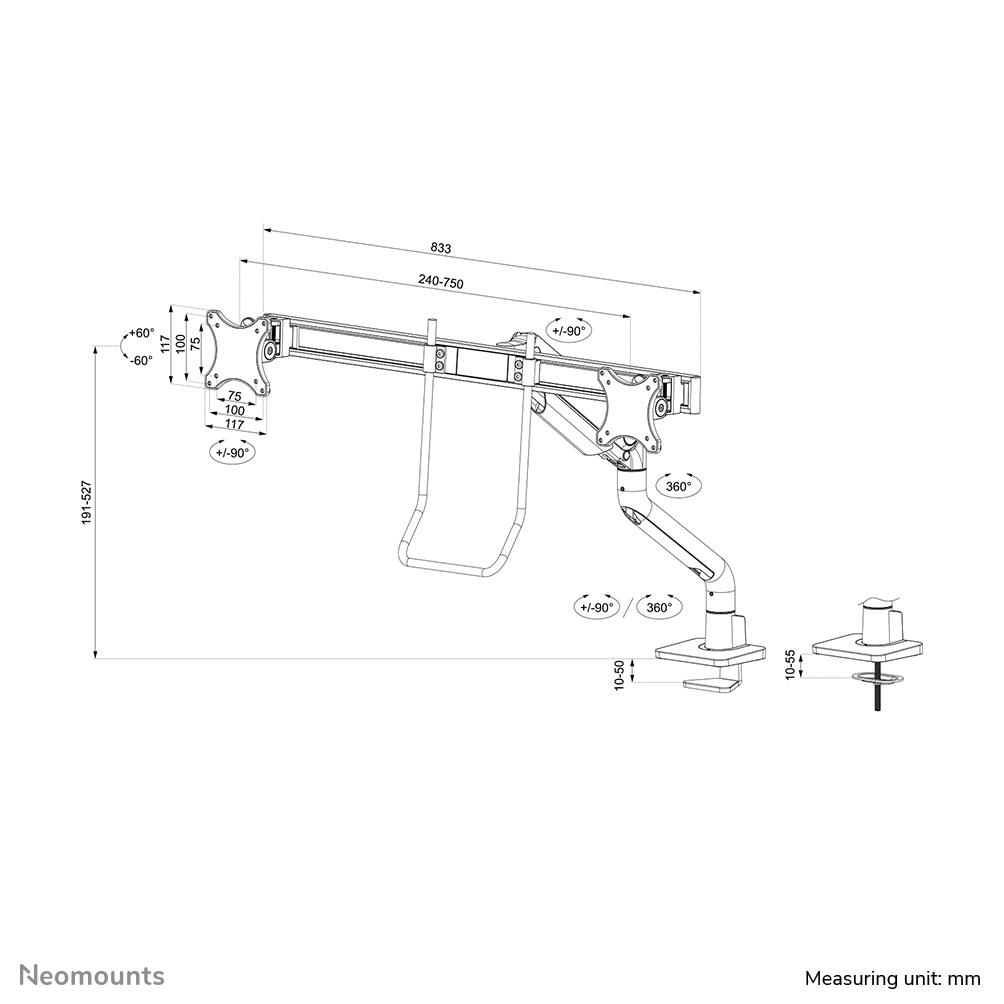 MONITOR ACC DESK MOUNT 17-27''/DUAL DS75S-950WH2 NEOMOUNTS - Image 22