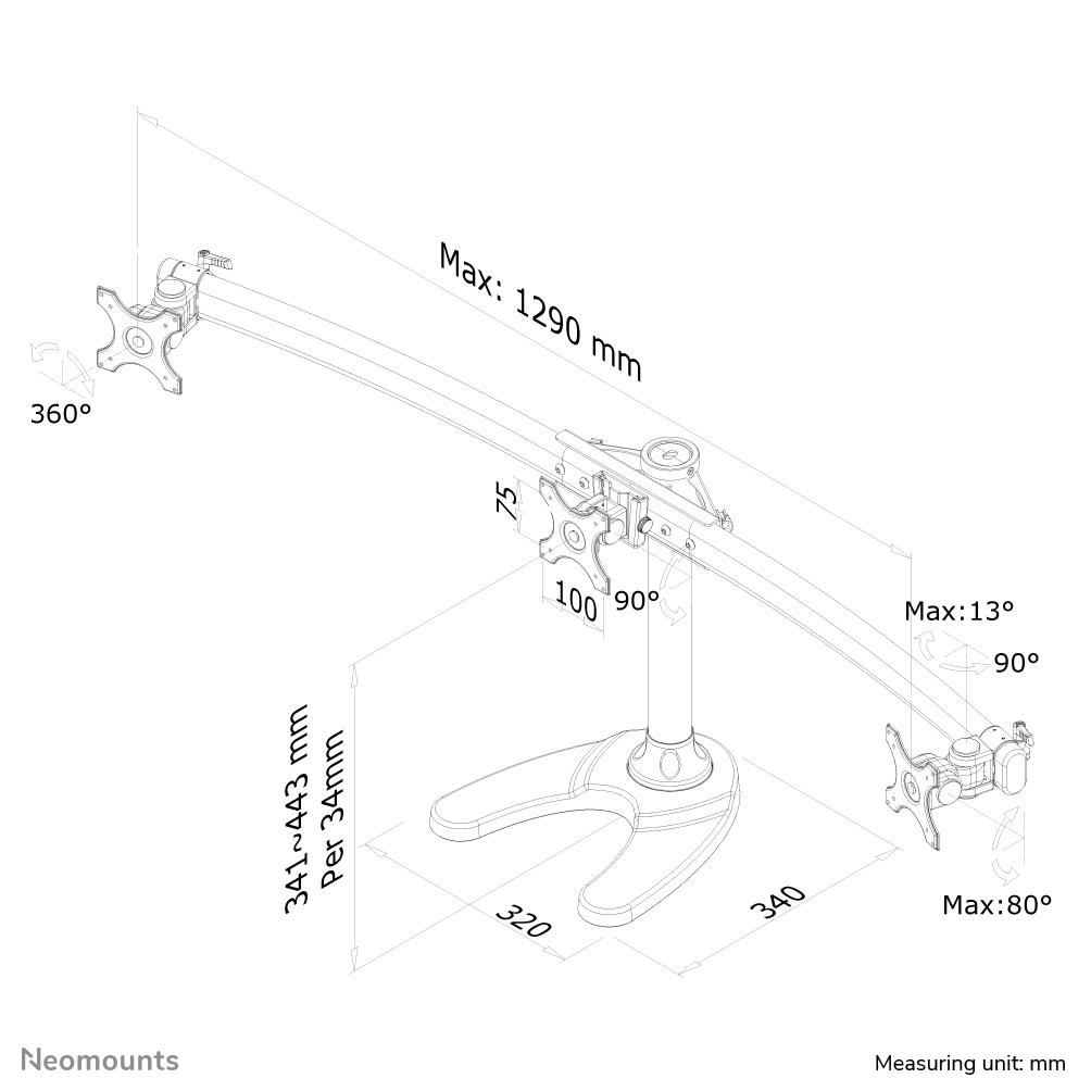TV SET ACC DESK MOUNT BLACK/19-27" FPMA-D700DD3 NEOMOUNTS - Image 8