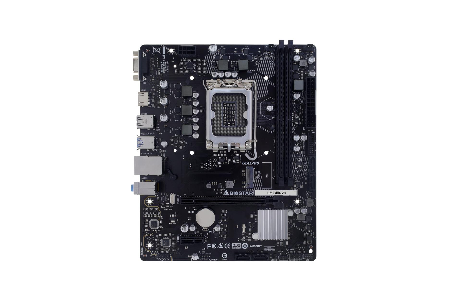 Mainboard BIOSTAR Intel H610 LGA1700 Micro-ATX Memory DDR4 Memory slots 2 H610MHC2.0 - Image 3