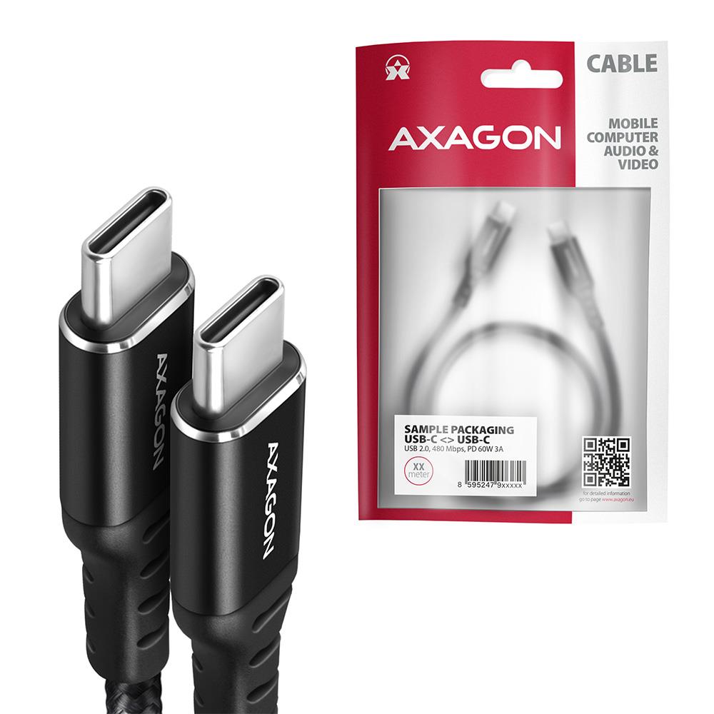 CABLE USB-C TO USB-C 1.5M 60W/HQ BLACK BUCM-CM15AB AXAGON - Image 10
