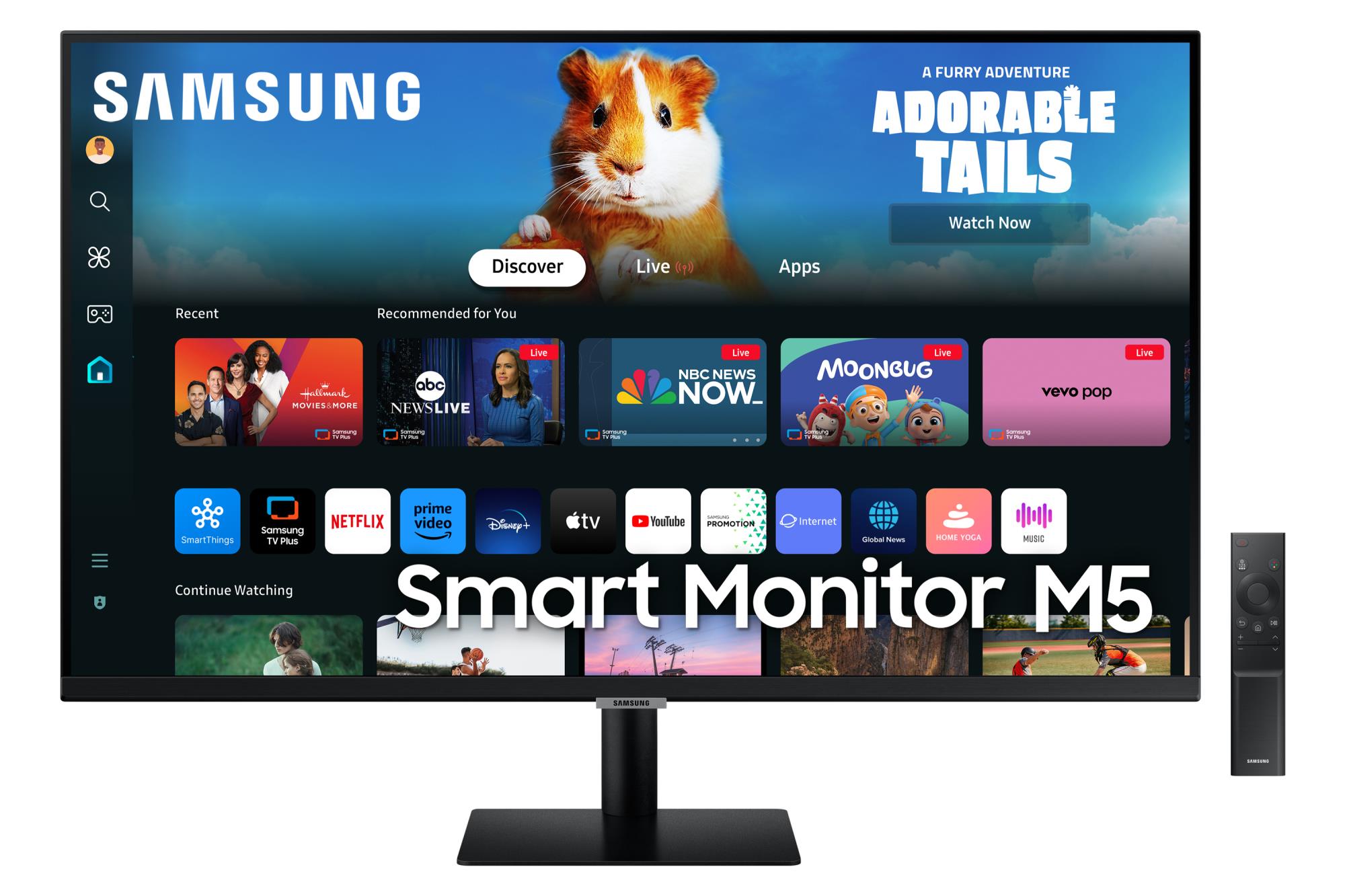LCD Monitor SAMSUNG 27" TV Monitor/Smart Panel VA 1920x1080 16:9 60Hz Matte 4 ms Speakers Tilt Colour Black LS27DM500EUXDU - Image 2