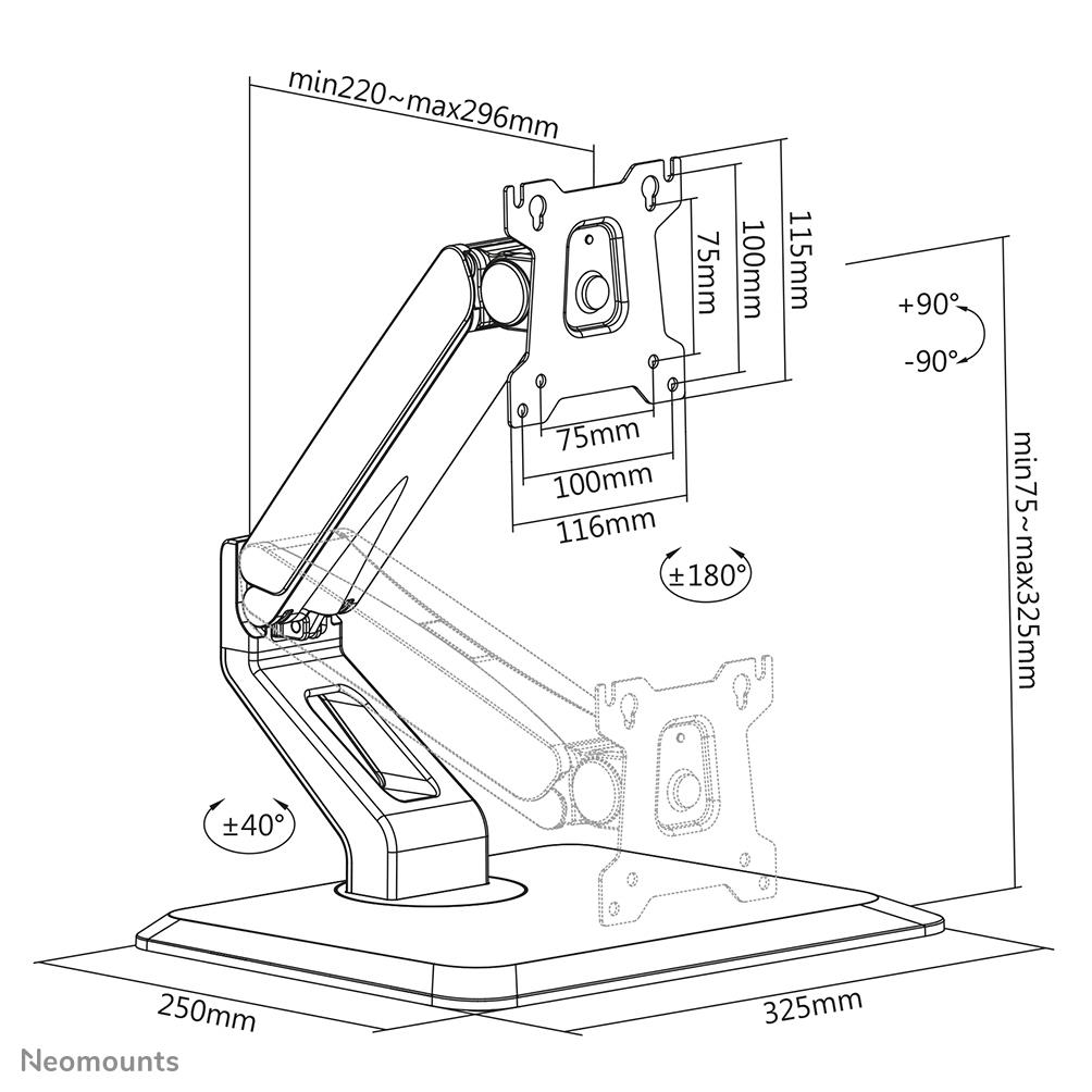 MONITOR ACC DESK MOUNT 10-32"/FPMA-D885BLACK NEOMOUNTS - Image 18