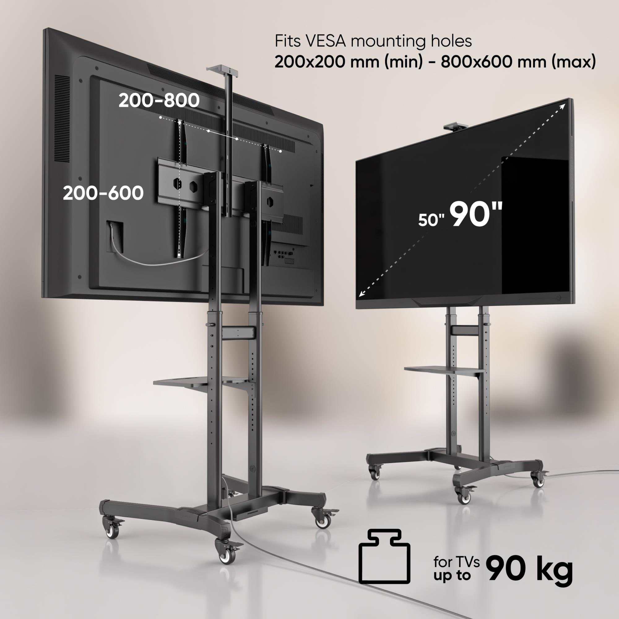 TV SET ACC MOBILE STAND/50-90"/BLACK TS1891-B ONKRON - Image 4