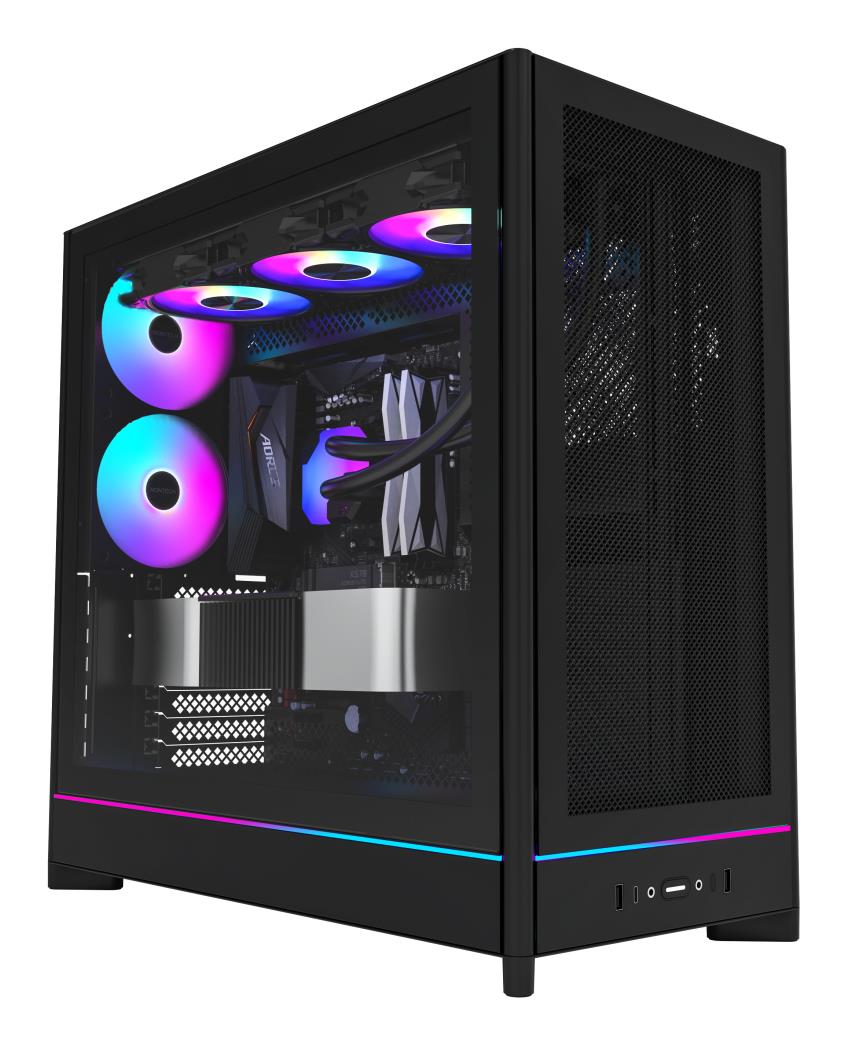 Case MONTECH HS01 PRO MidiTower Case product features Removeable HDD basket/Transparent panel Not included ATX MicroATX MiniITX Colour Black HS01PRO(B) - Image 2