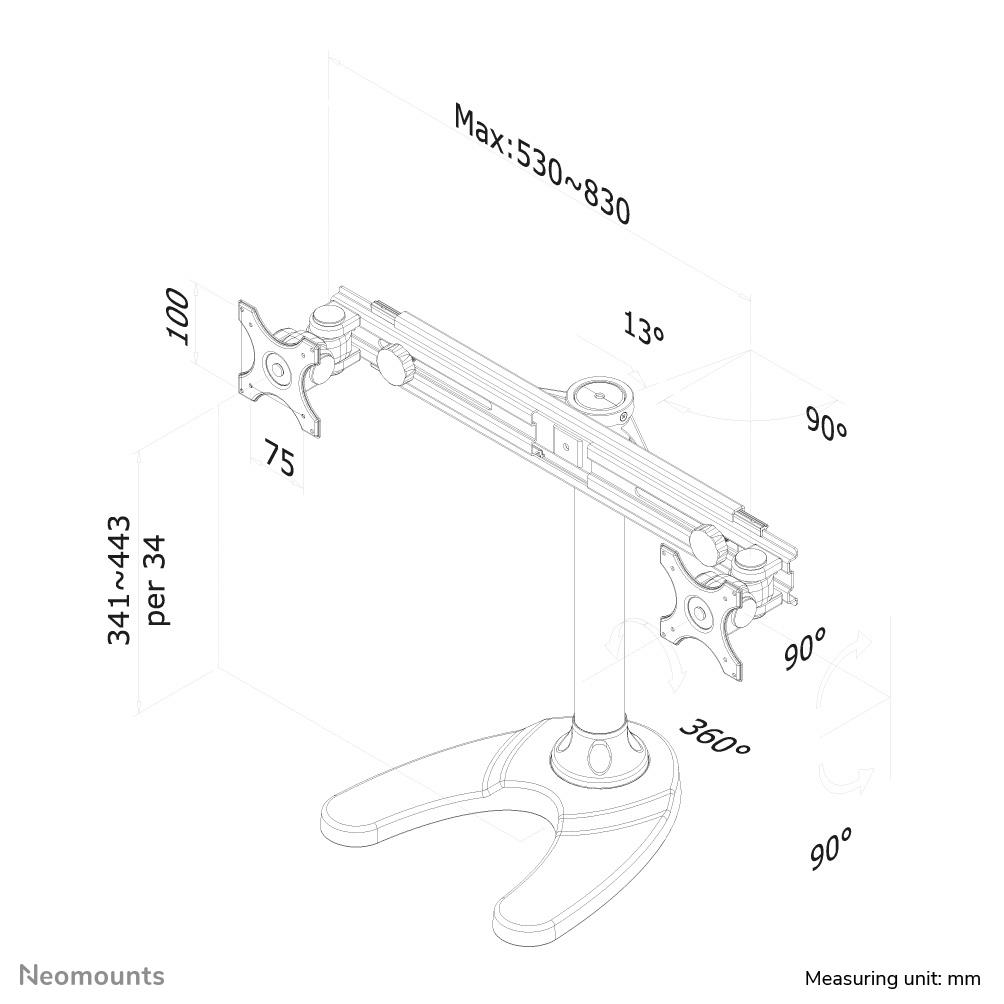TV SET ACC DESK MOUNT BLACK/19-27" FPMA-D700DD NEOMOUNTS - Image 13